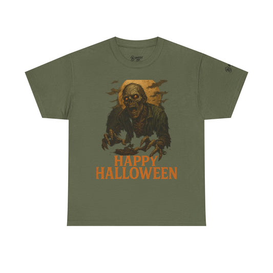 Halloween Zombie Unisex Heavy Cotton Tee, Spooky T-Shirt, Halloween Costume Shirt, Halloween Party Apparel, Trick or Treat Tee