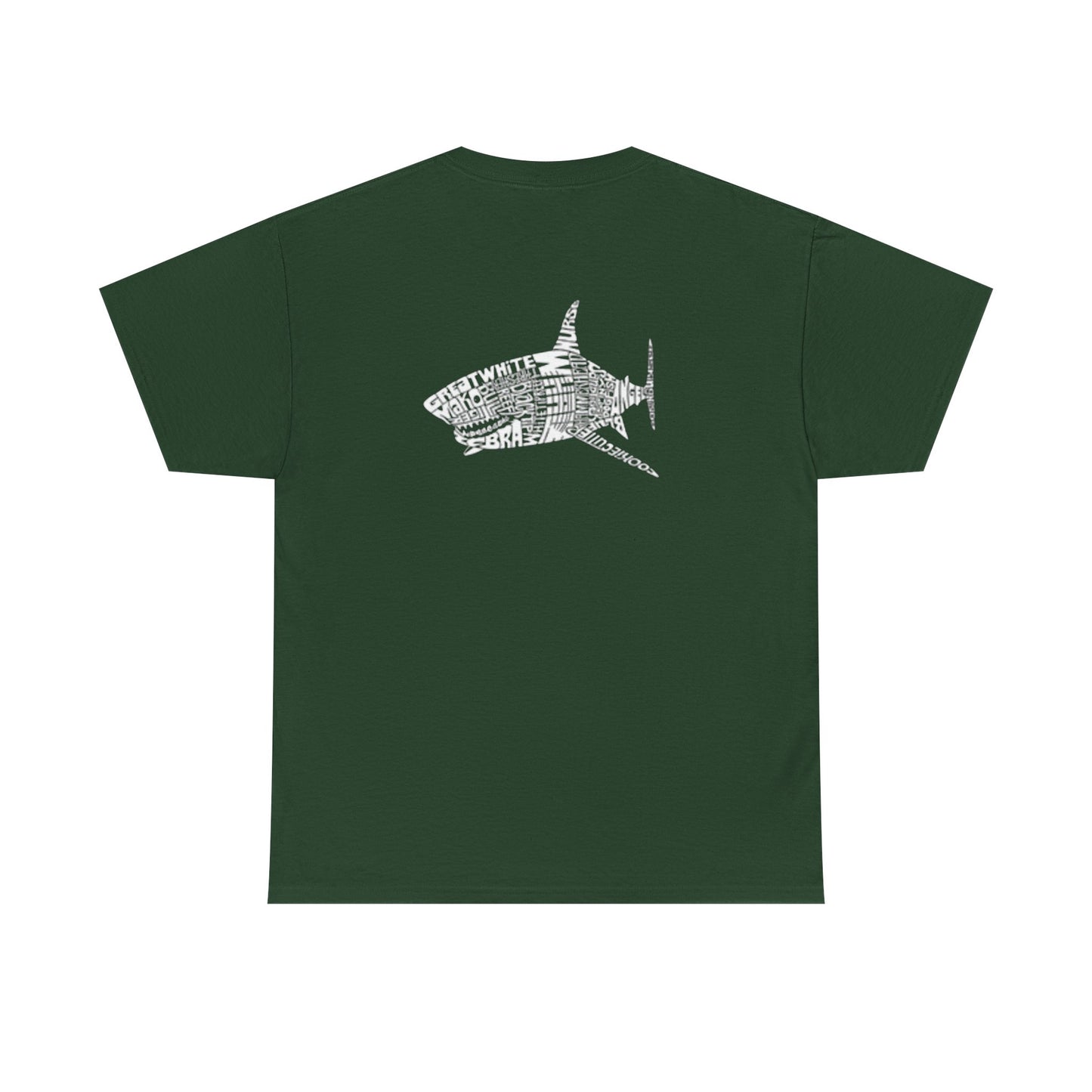 Shark Word Art Graphic Tee, Unisex Short Sleeve Cotton T-Shirt
