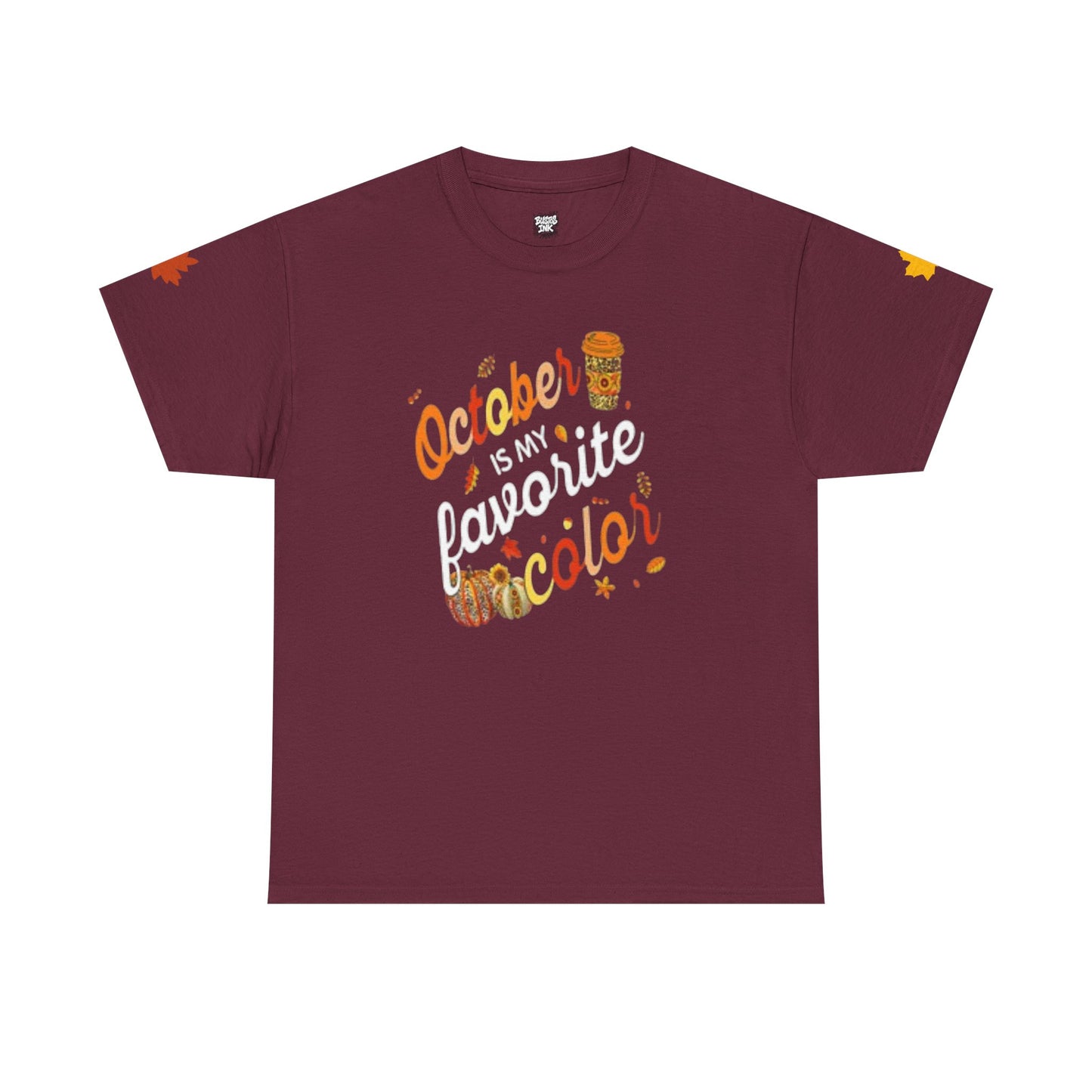 October is my favorite color- Unisex Short Sleeve Heavy Cotton Tee