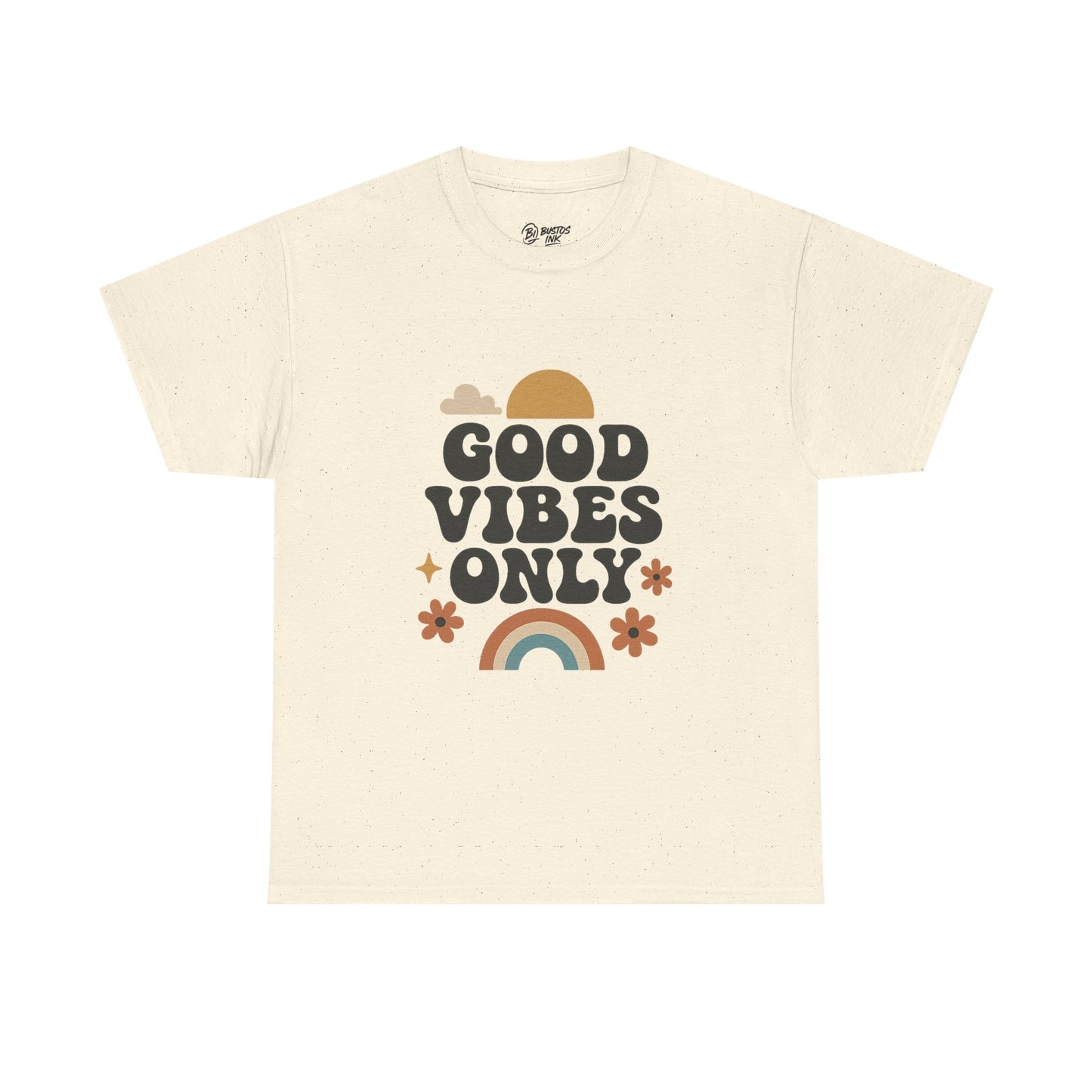 Good Vibes Only Unisex Heavy Cotton Tee, Positive Message Shirt, Casual Everyday Tee, Gift for Friends, Summer Wear