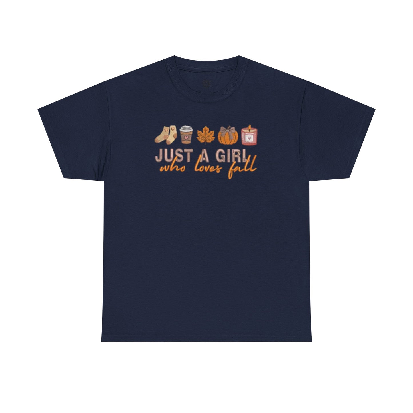 Just a Girl Who Loves Fall- Unisex Heavy Cotton Short Sleeve Tee