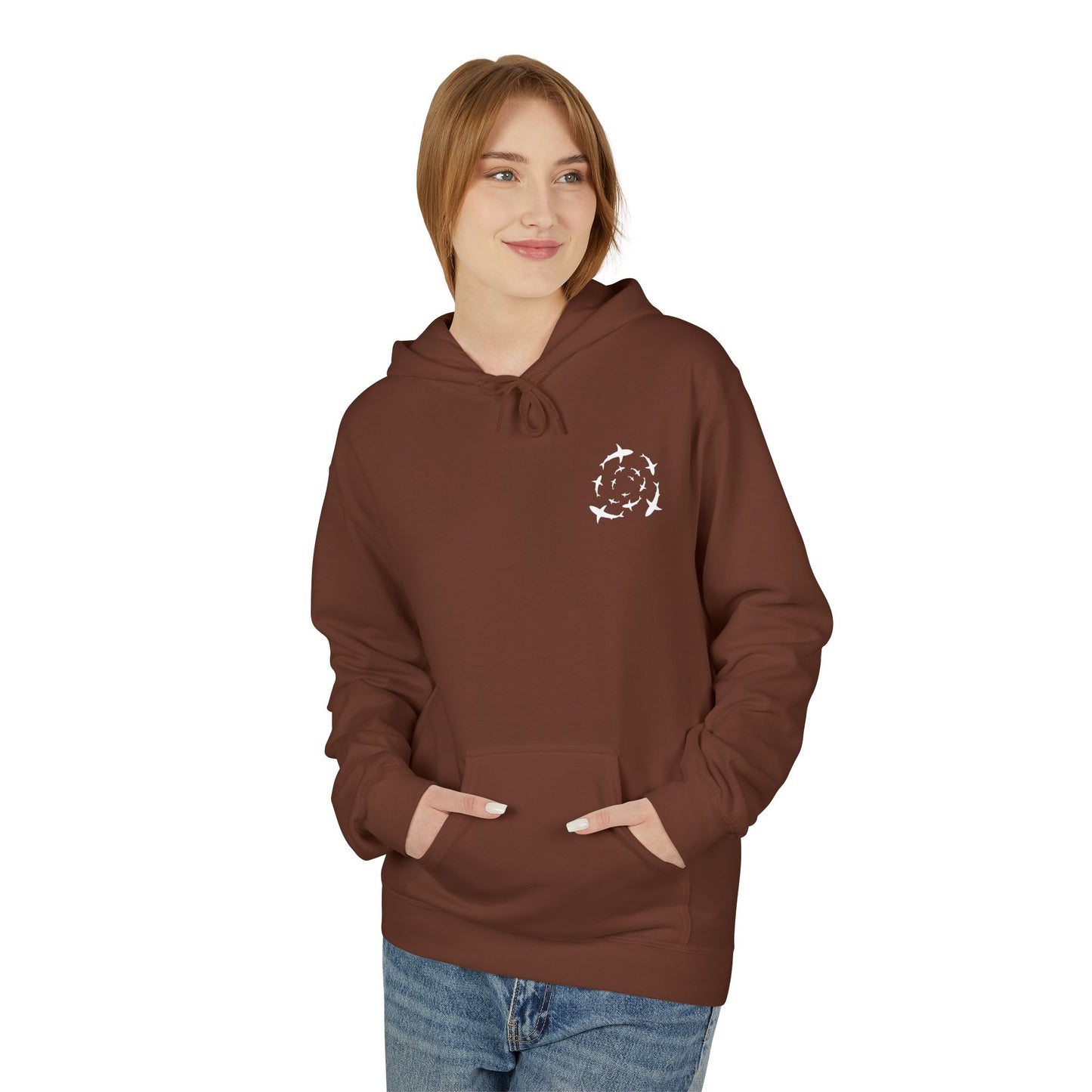 Shark Word Art Hoodie - Unisex Fleece Sweatshirt