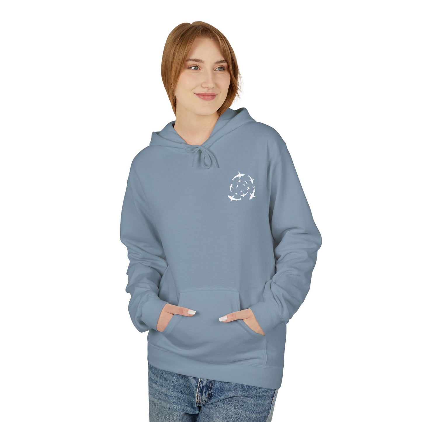 Shark Word Art Hoodie - Unisex Fleece Sweatshirt
