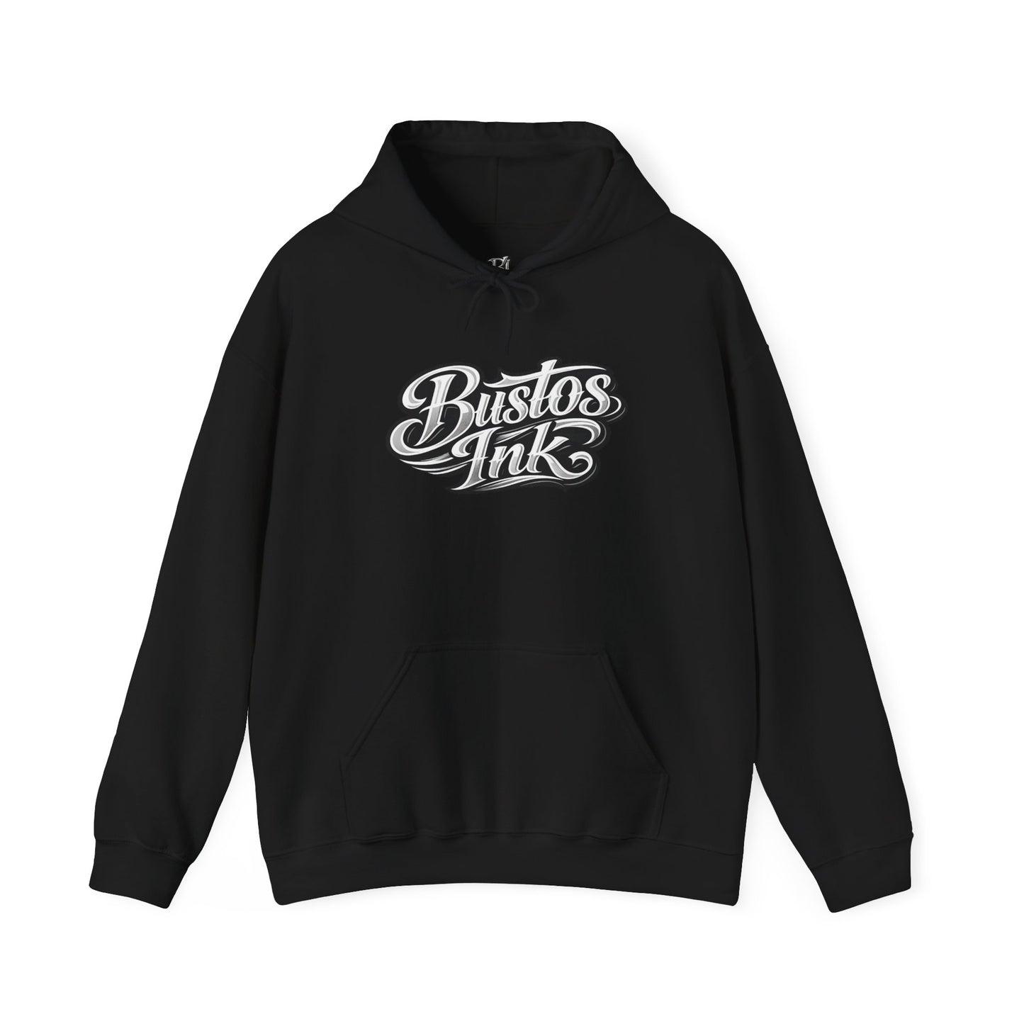 Bustos Ink Script Logo Hoodie — Graphic Streetwear Pullover