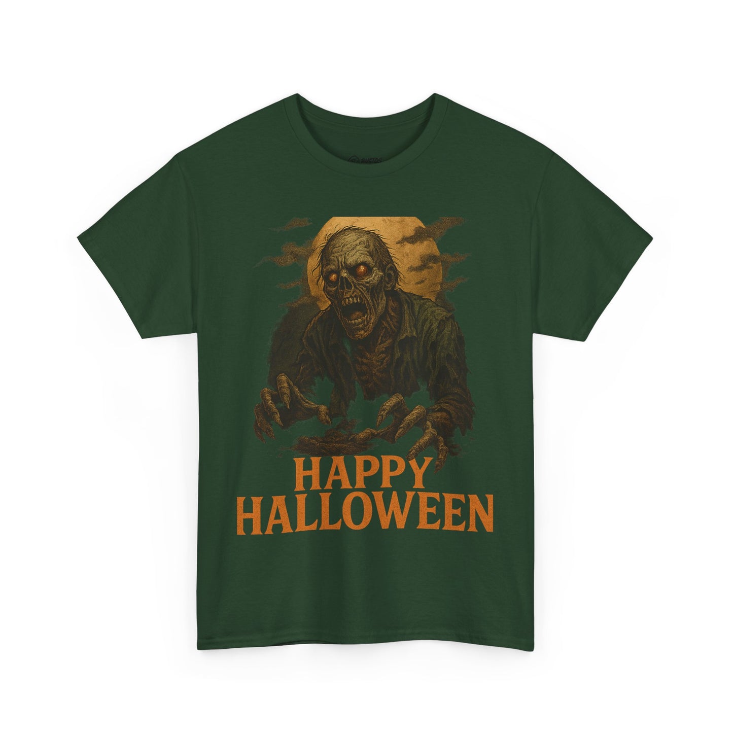 Halloween Zombie Unisex Heavy Cotton Tee, Spooky T-Shirt, Halloween Costume Shirt, Halloween Party Apparel, Trick or Treat Tee