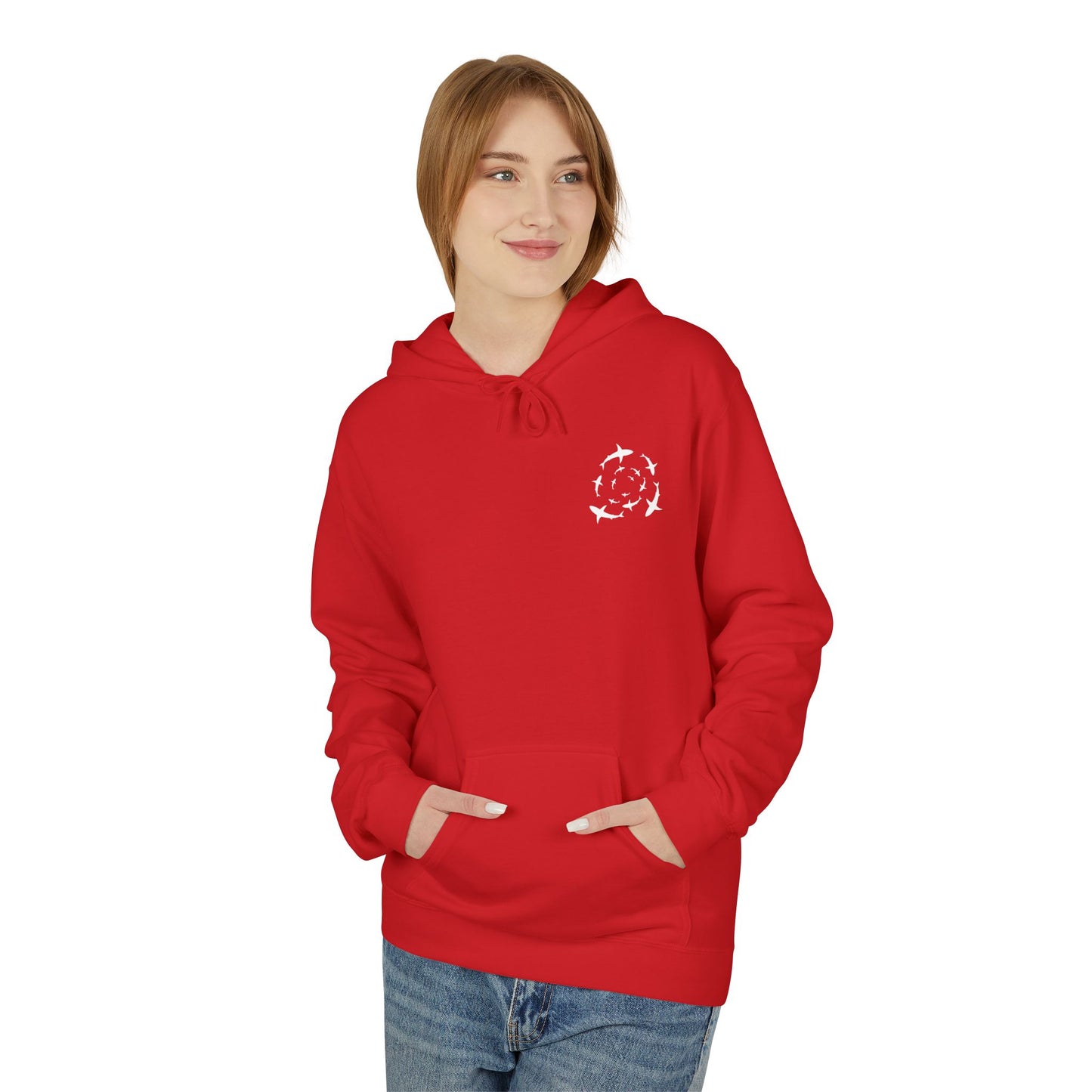 Shark Word Art Hoodie - Unisex Fleece Sweatshirt