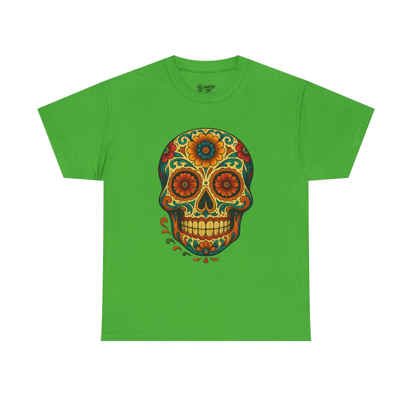 Day of the Dead Skull Tee, Unisex Cotton Shirt, Festival Fashion, Halloween Apparel, Vintage Style Tee, Bohemian Gift