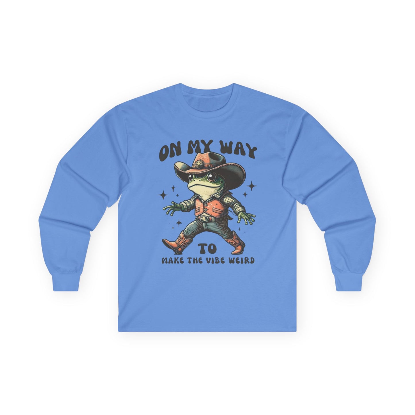 Playful Vibe Frog Tee | Unisex Heavy Cotton Long Sleeve T-Shirt