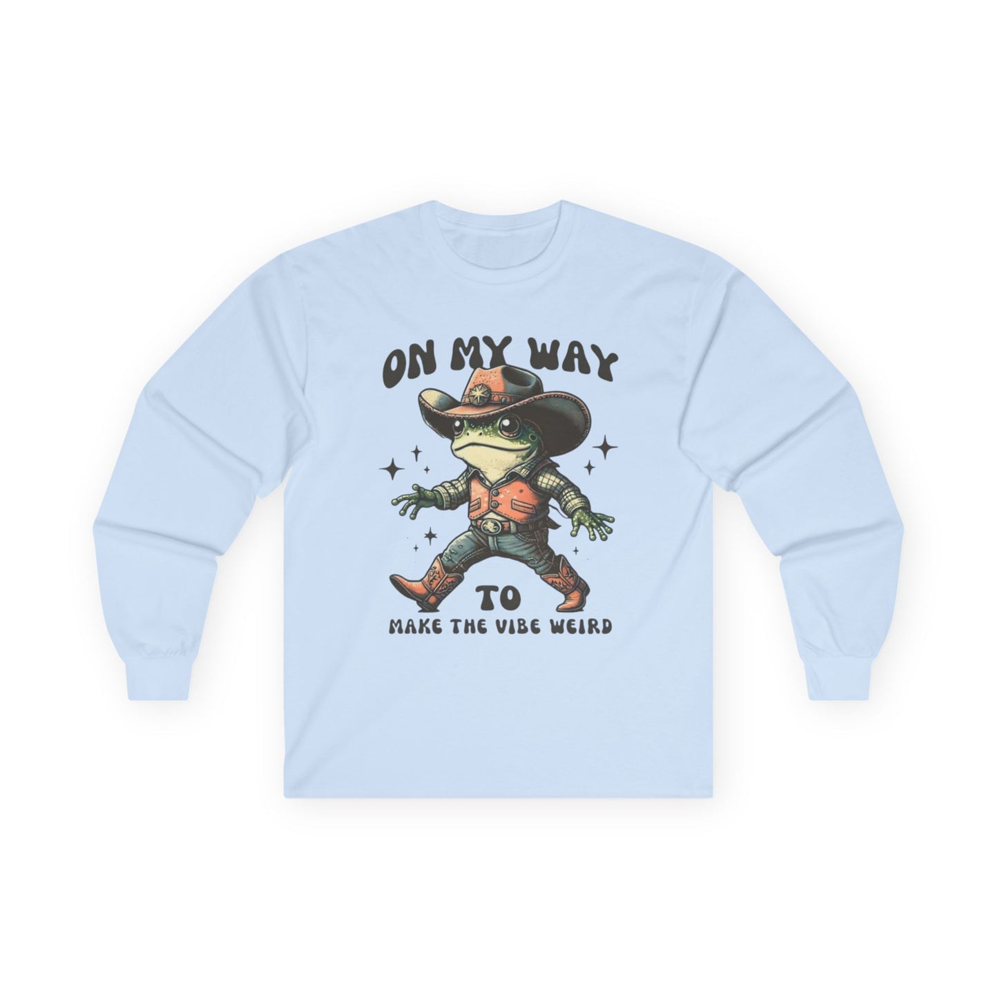 Playful Vibe Frog Tee | Unisex Heavy Cotton Long Sleeve T-Shirt