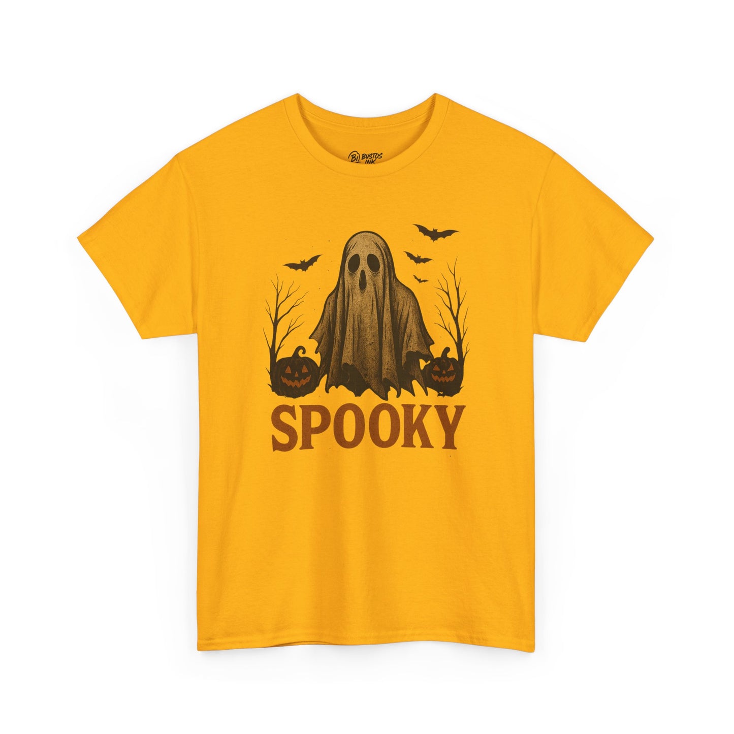 Spooky Ghost Unisex Heavy Cotton Tee, Halloween Shirt, Fall Fashion, Graphic Tee, Casual Wear, Costume Top