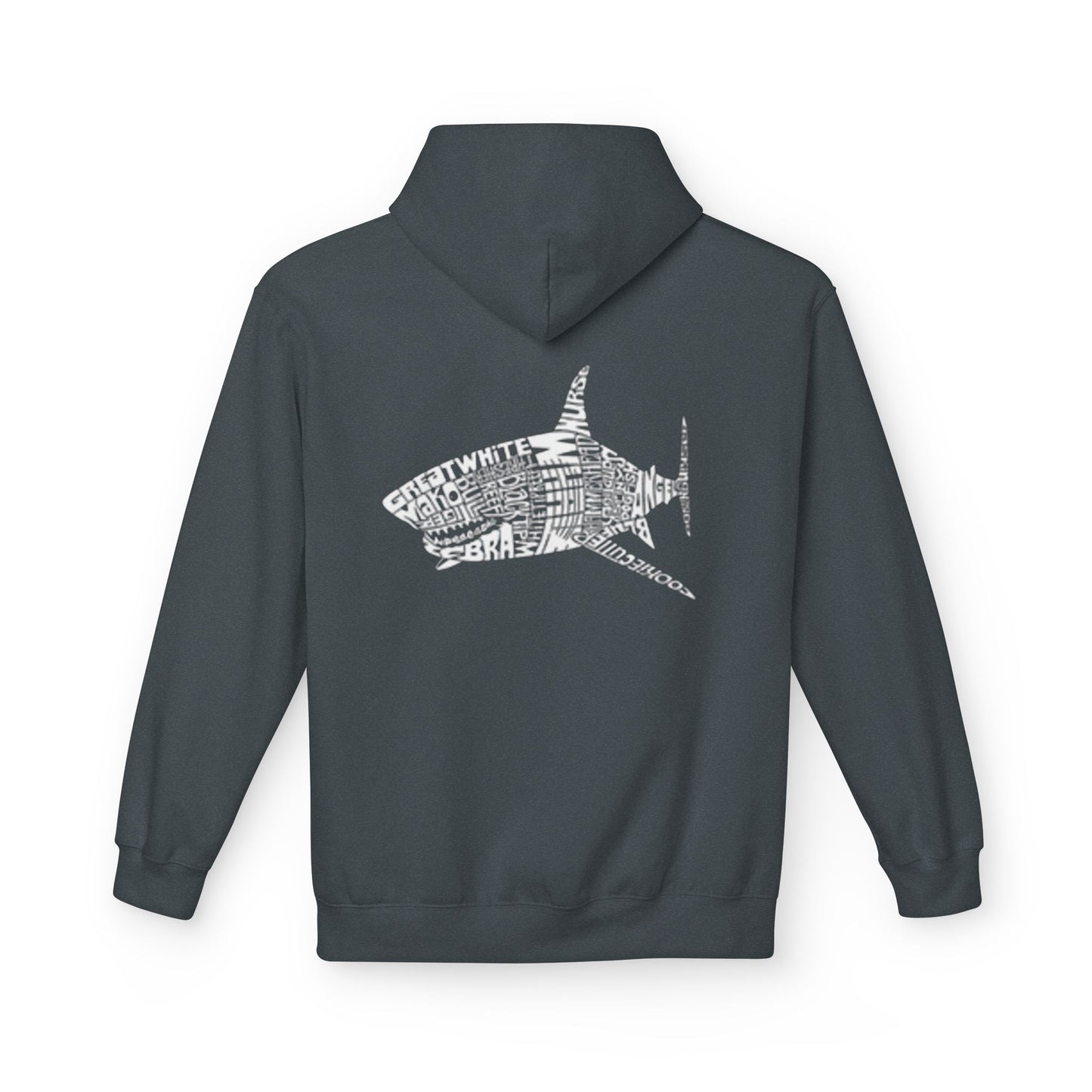 Shark Word Art Hoodie - Unisex Fleece Sweatshirt