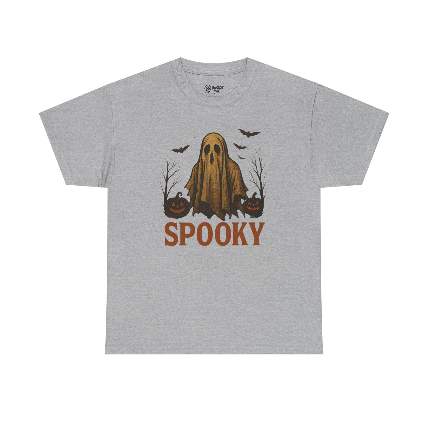 Spooky Ghost Unisex Heavy Cotton Tee, Halloween Shirt, Fall Fashion, Graphic Tee, Casual Wear, Costume Top