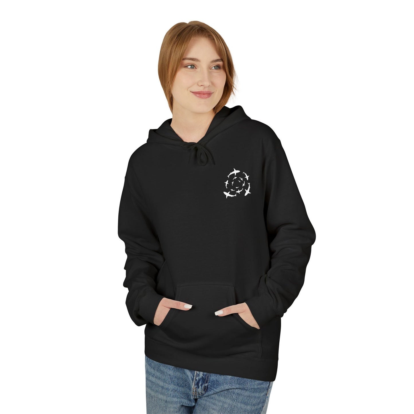 Shark Word Art Hoodie - Unisex Fleece Sweatshirt