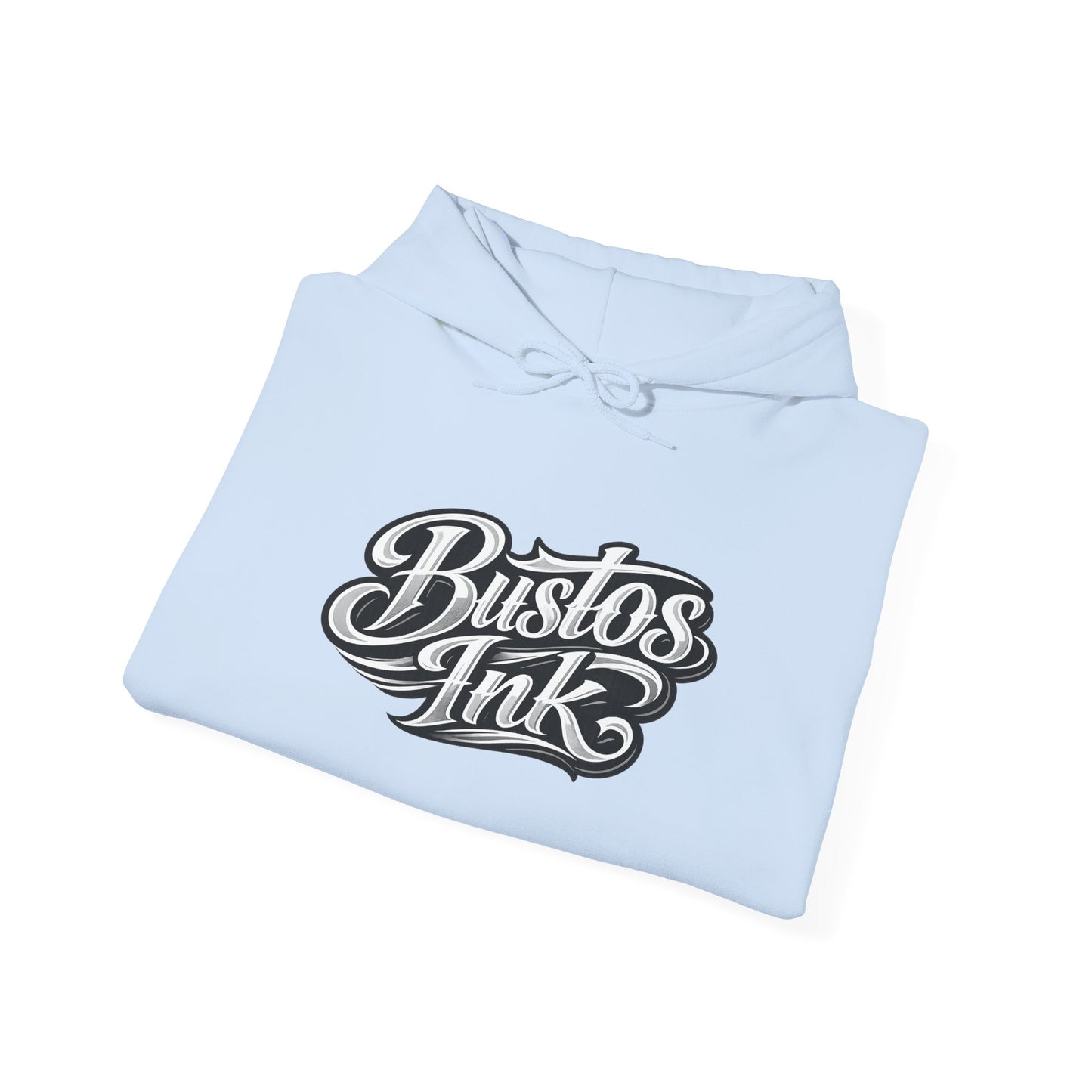 Bustos Ink Script Logo Hoodie — Graphic Streetwear Pullover