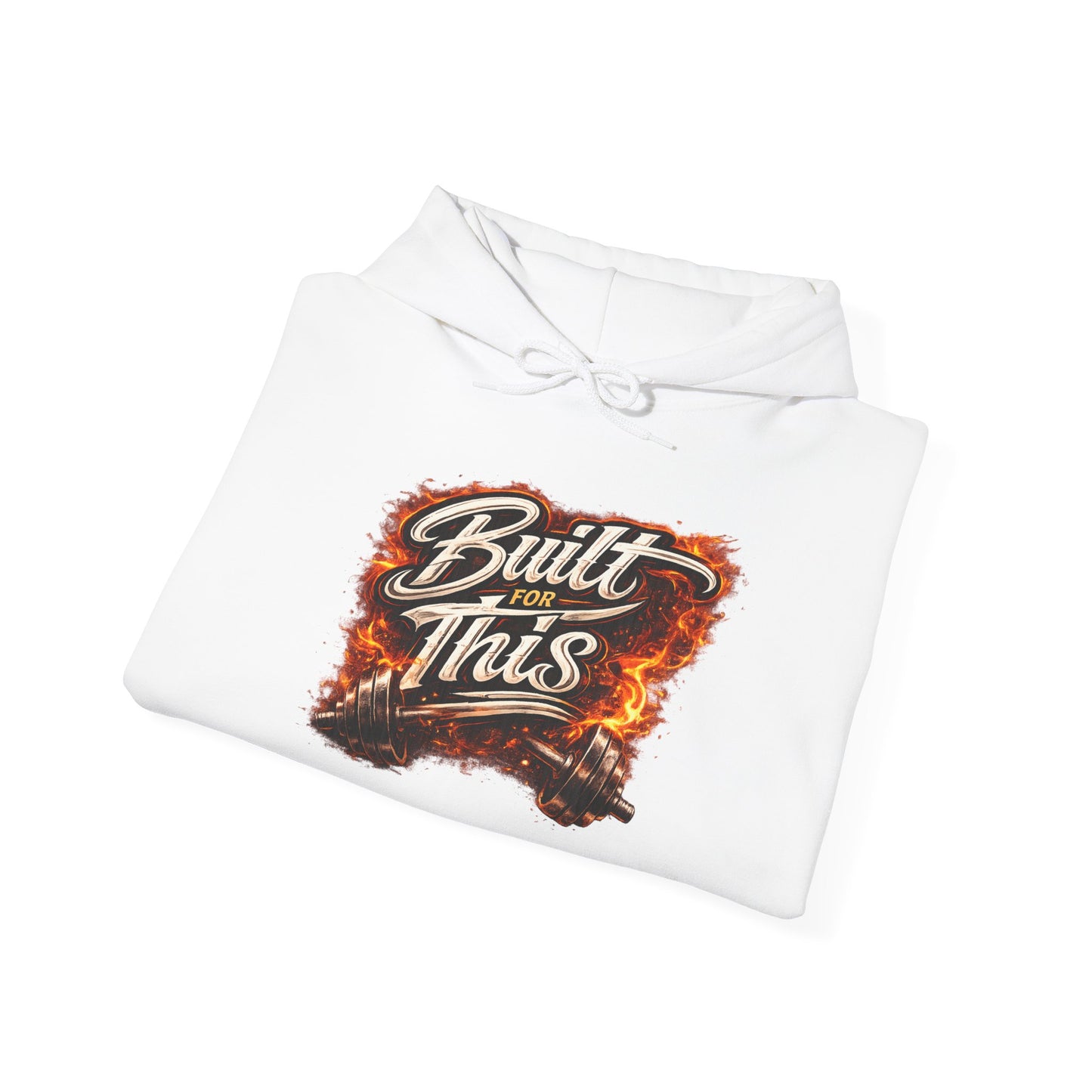 Built for This Hoodie — Fiery Hand-Lettered Graphic Hooded Sweatshirt