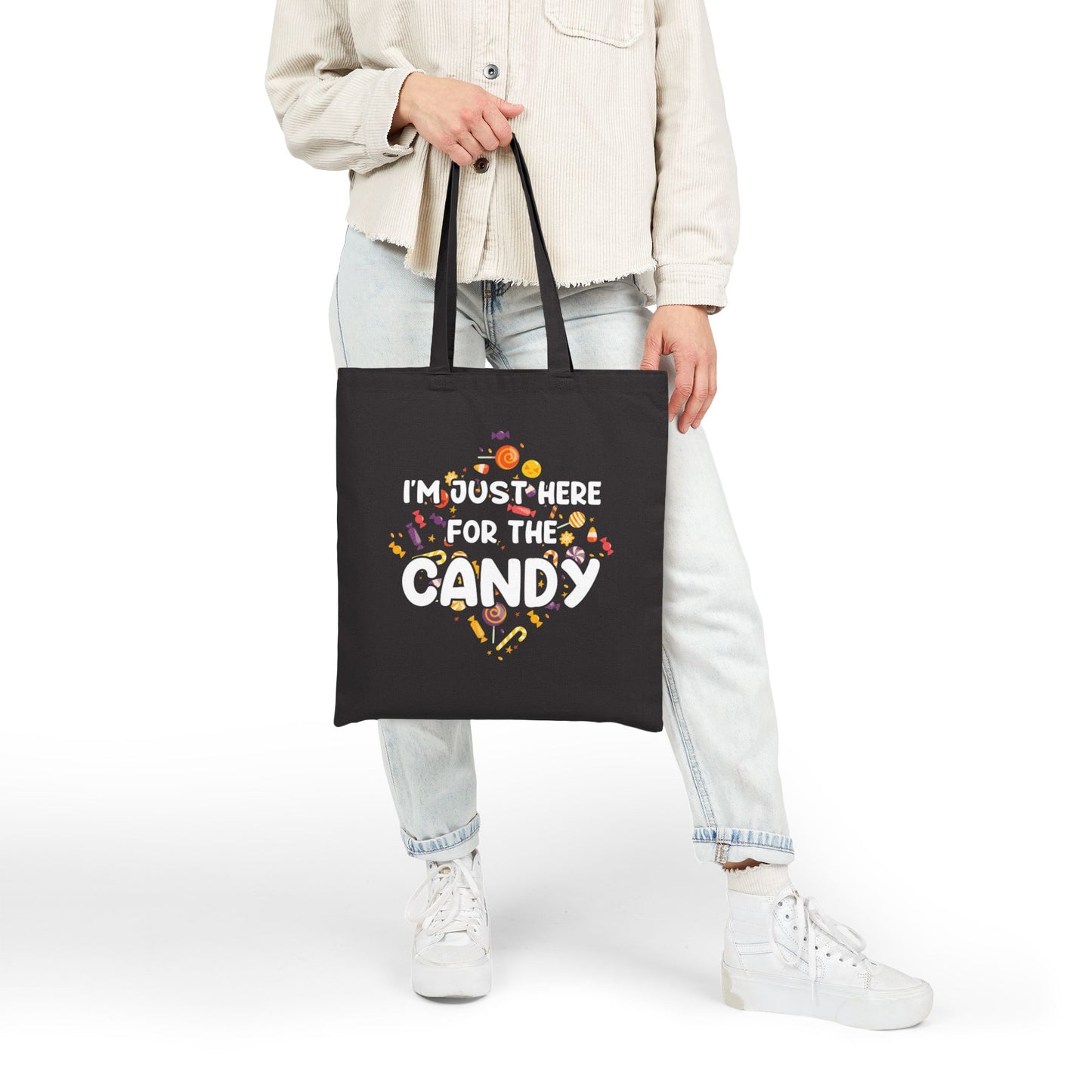 Halloween Candy Lover Tote Bag, Trick or Treat Tote, Fun Halloween Gift, Seasonal Tote