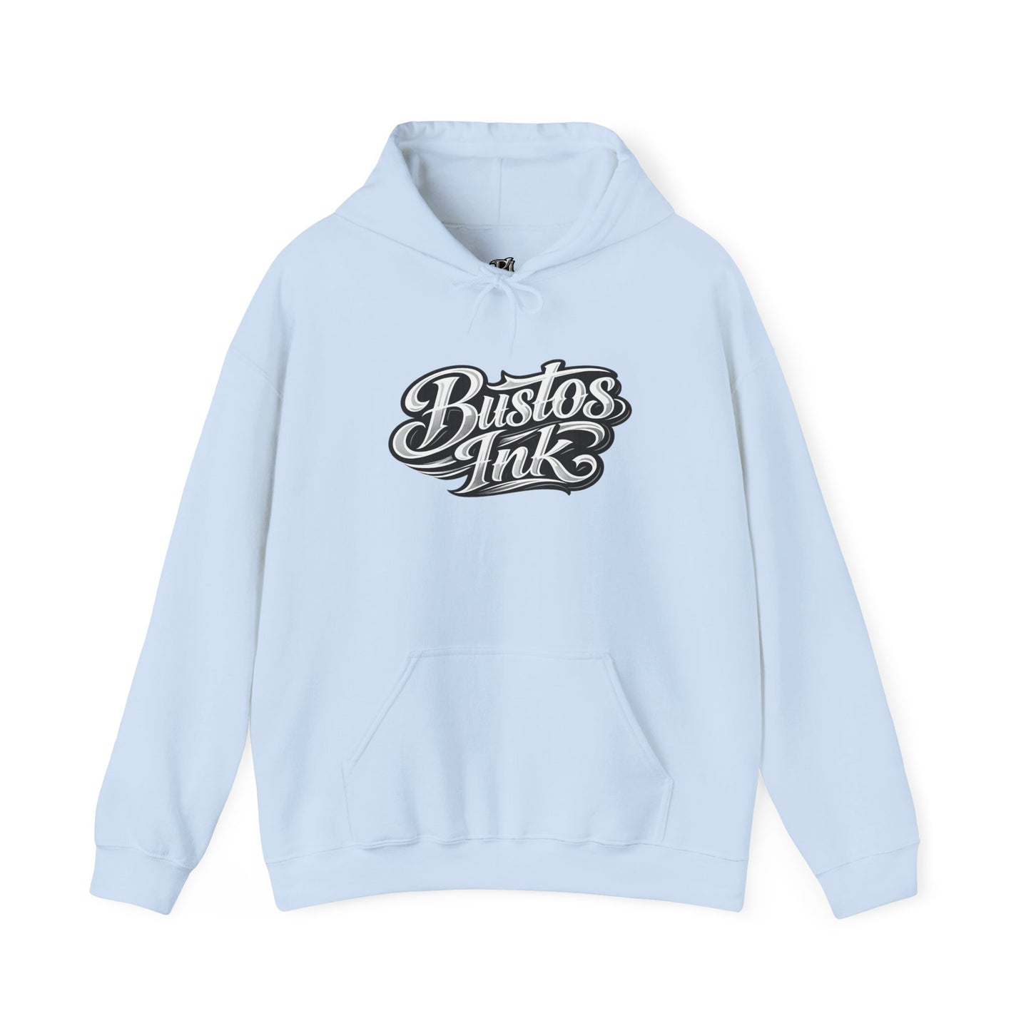 Bustos Ink Script Logo Hoodie — Graphic Streetwear Pullover
