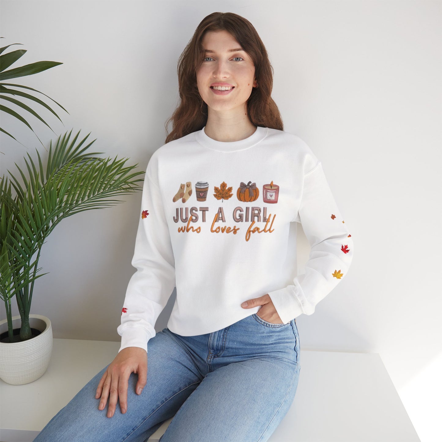 Cozy Fall Sweatshirt, Just a Girl Who Loves Fall, Comfy Crewneck Sweatshirt