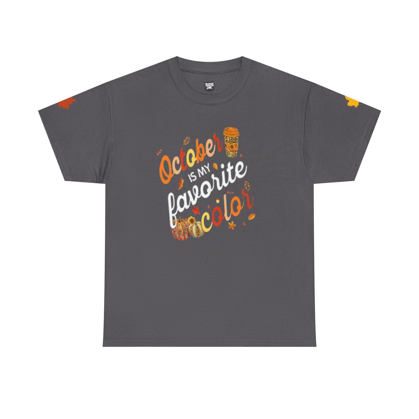 October is my favorite color- Unisex Short Sleeve Heavy Cotton Tee