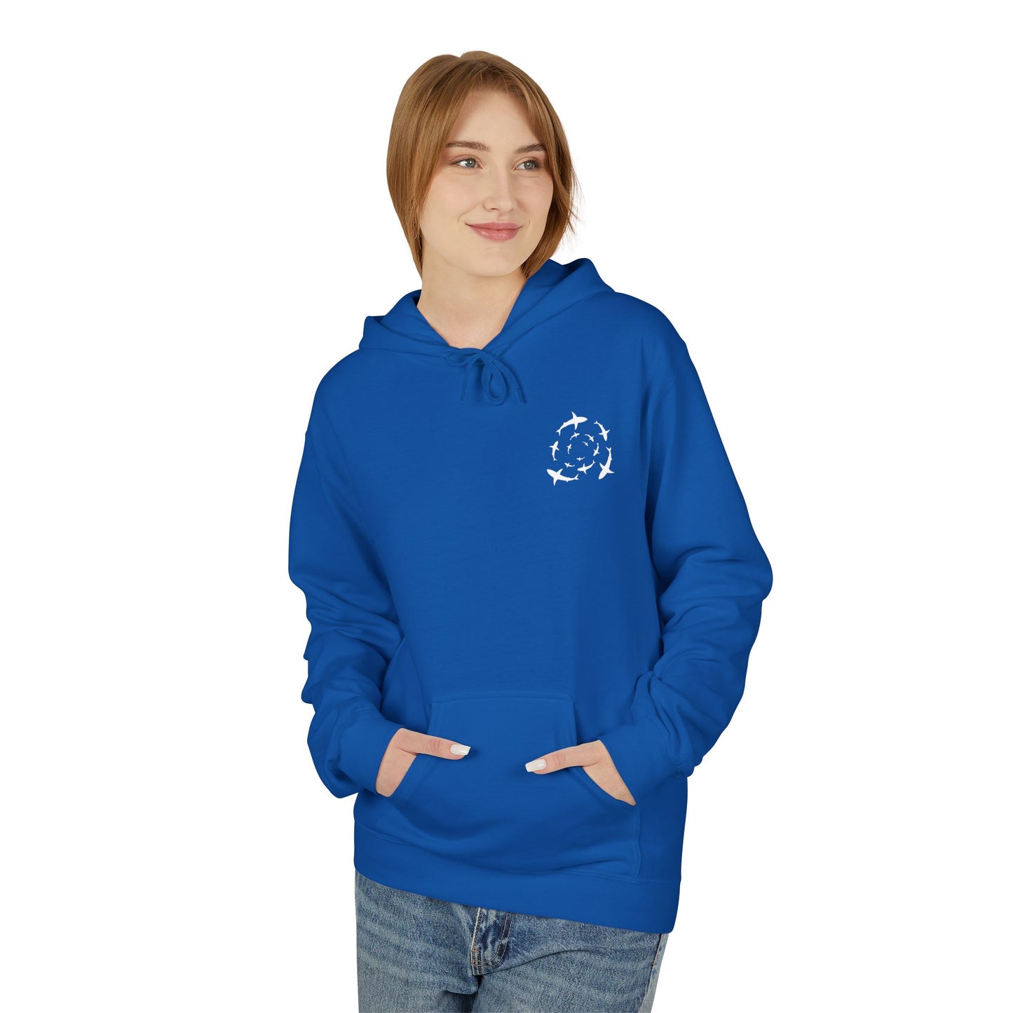 Shark Word Art Hoodie - Unisex Fleece Sweatshirt