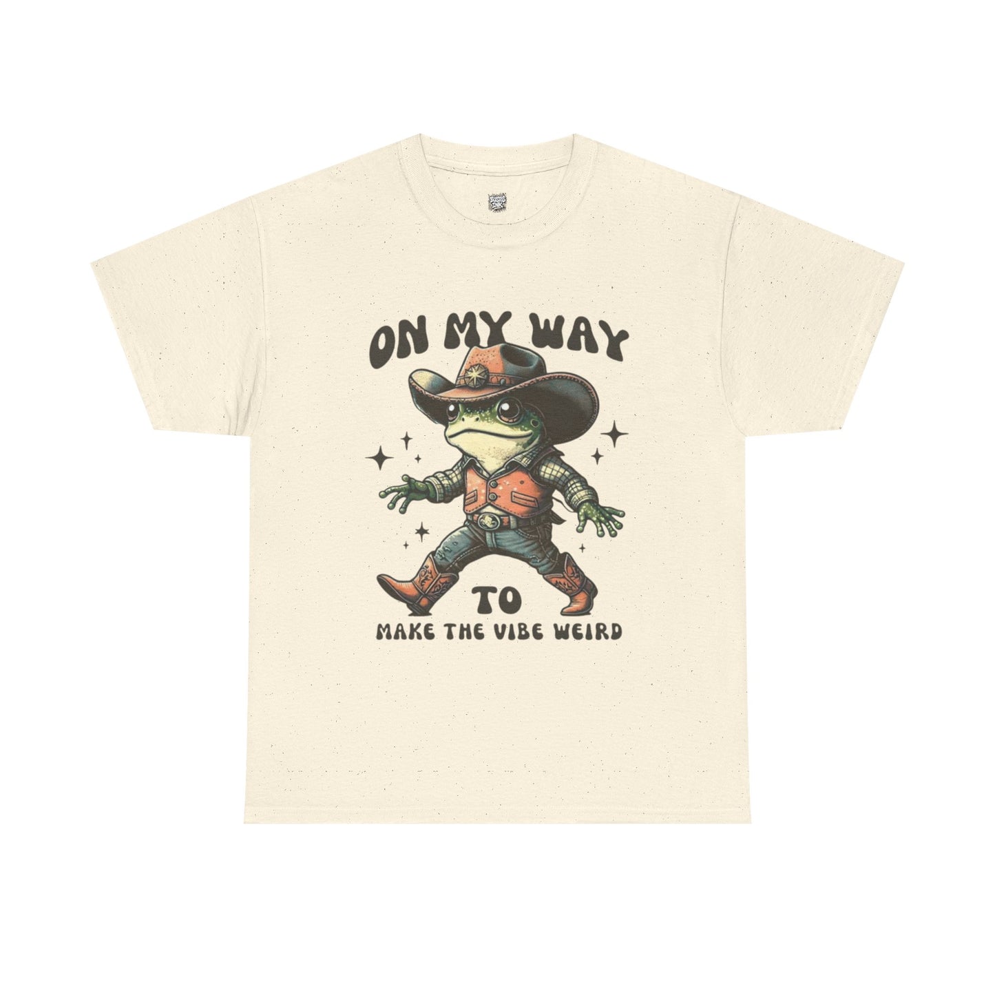Playful Vibe Frog Tee | Unisex Heavy Cotton T-Shirt, Quirky Graphic Tee, Unique Gift, Casual Wear, Fun Humor Shirt