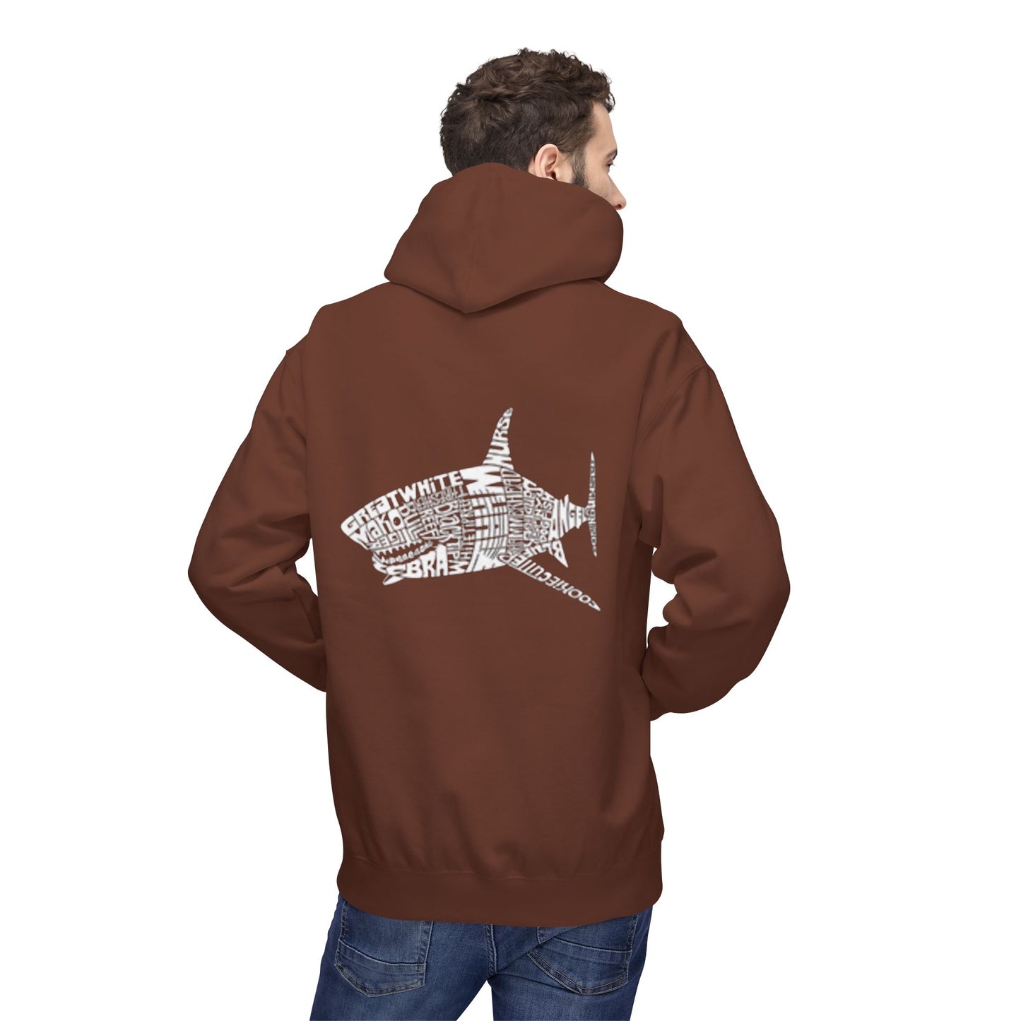 Shark Word Art Hoodie - Unisex Fleece Sweatshirt