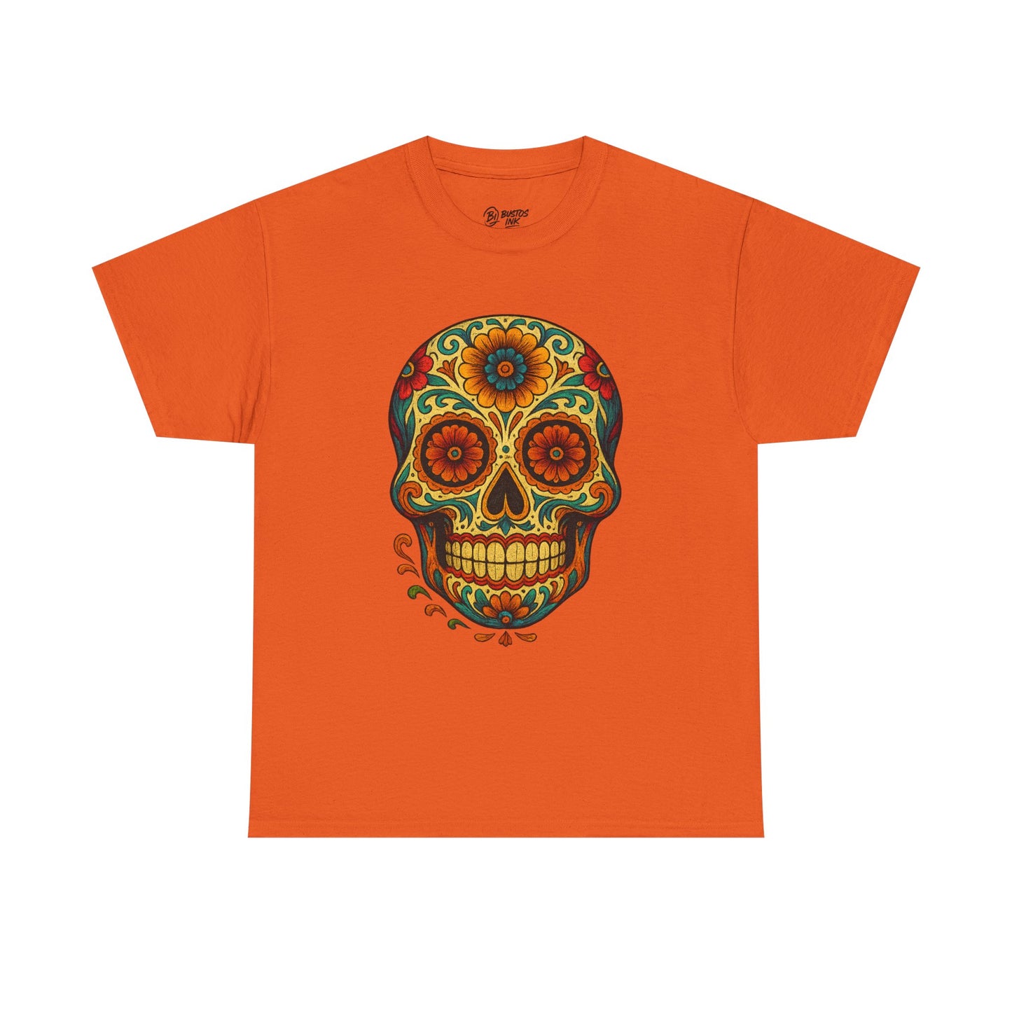 Day of the Dead Skull Tee, Unisex Cotton Shirt, Festival Fashion, Halloween Apparel, Vintage Style Tee, Bohemian Gift