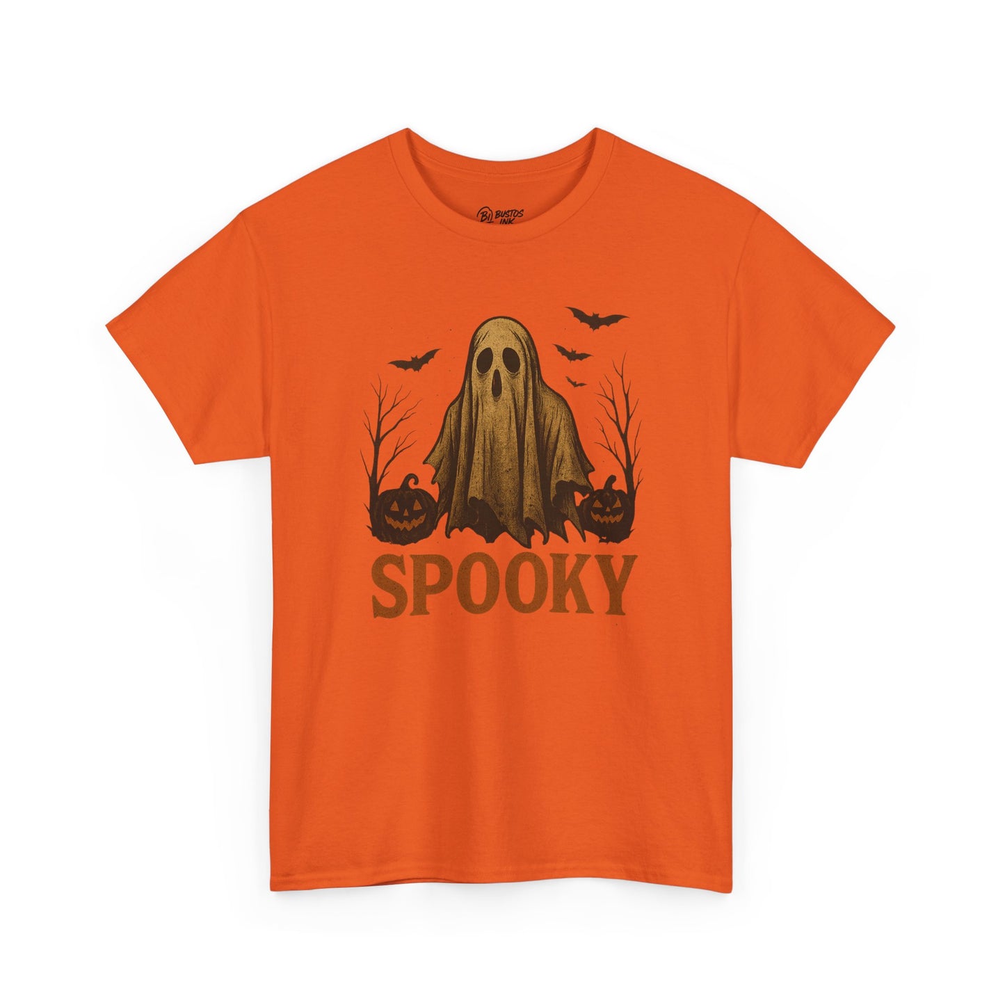 Spooky Ghost Unisex Heavy Cotton Tee, Halloween Shirt, Fall Fashion, Graphic Tee, Casual Wear, Costume Top