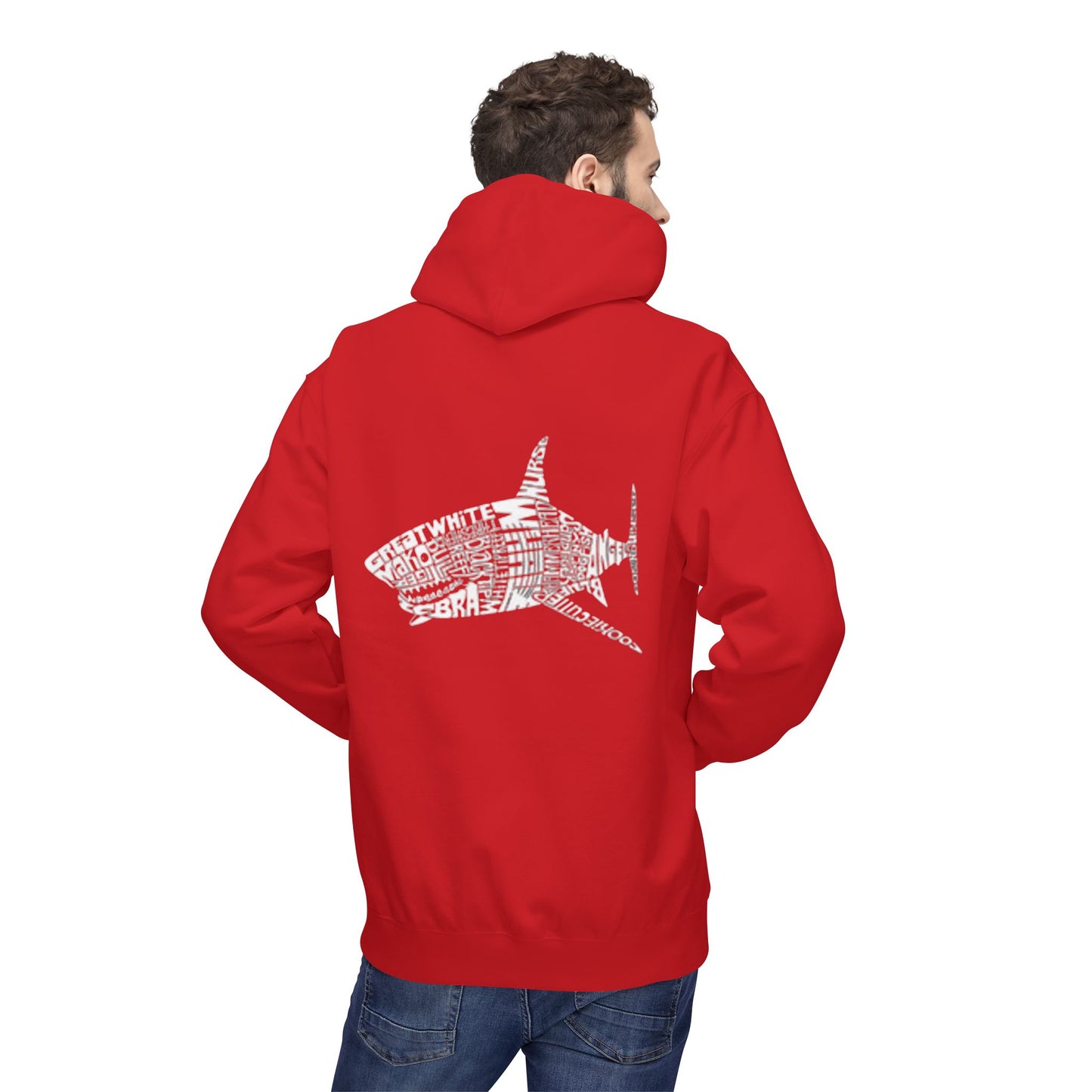 Shark Word Art Hoodie - Unisex Fleece Sweatshirt
