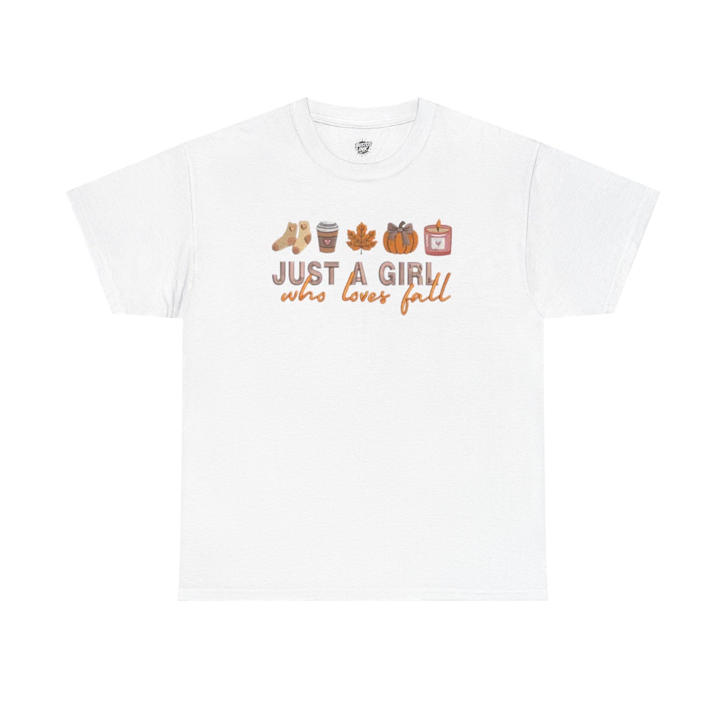 Just a Girl Who Loves Fall- Unisex Heavy Cotton Short Sleeve Tee