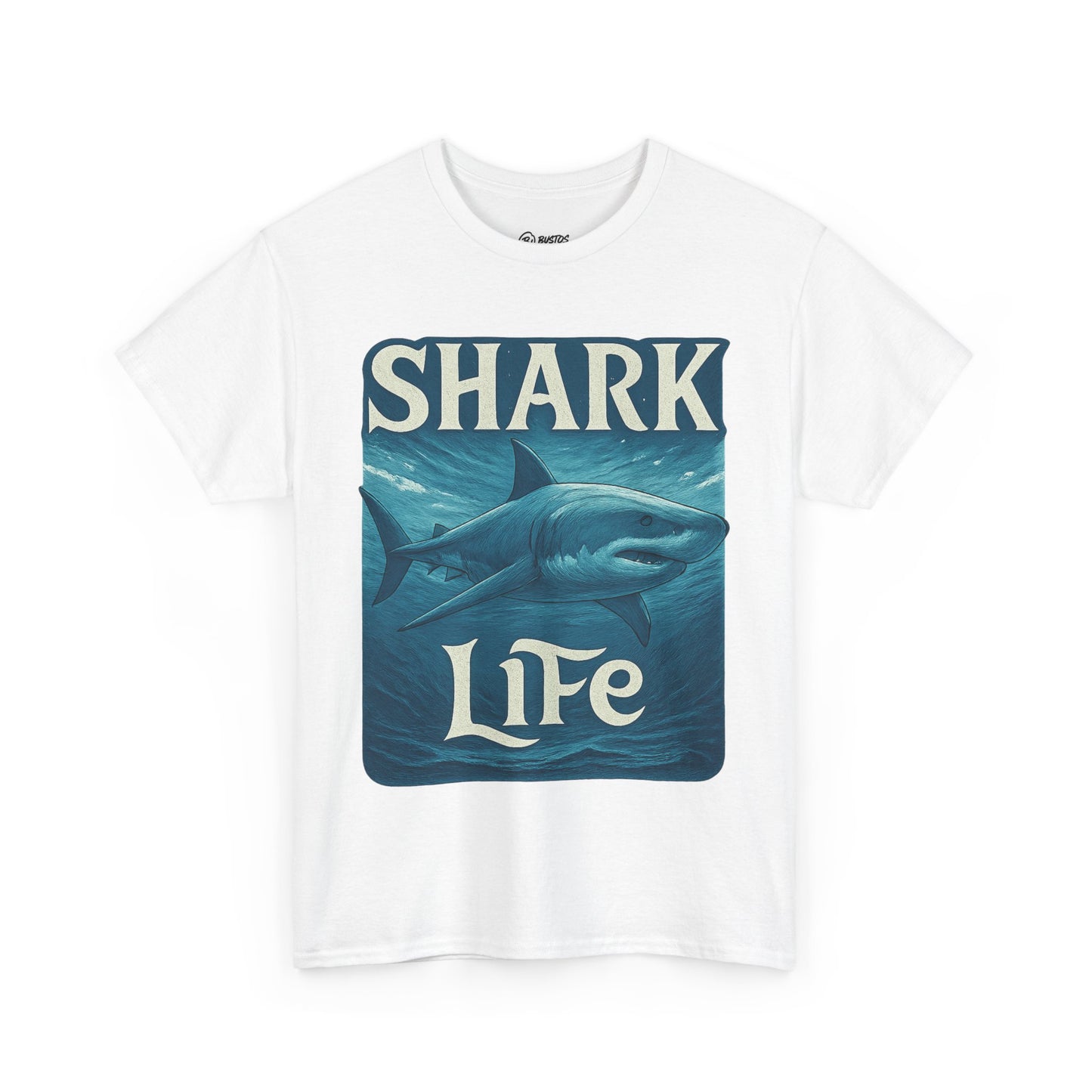 Shark Life Unisex Heavy Cotton Tee, Casual Summer Shirt, Beachwear, Ocean Lover Gift, Surfing Tee, Birthday Present