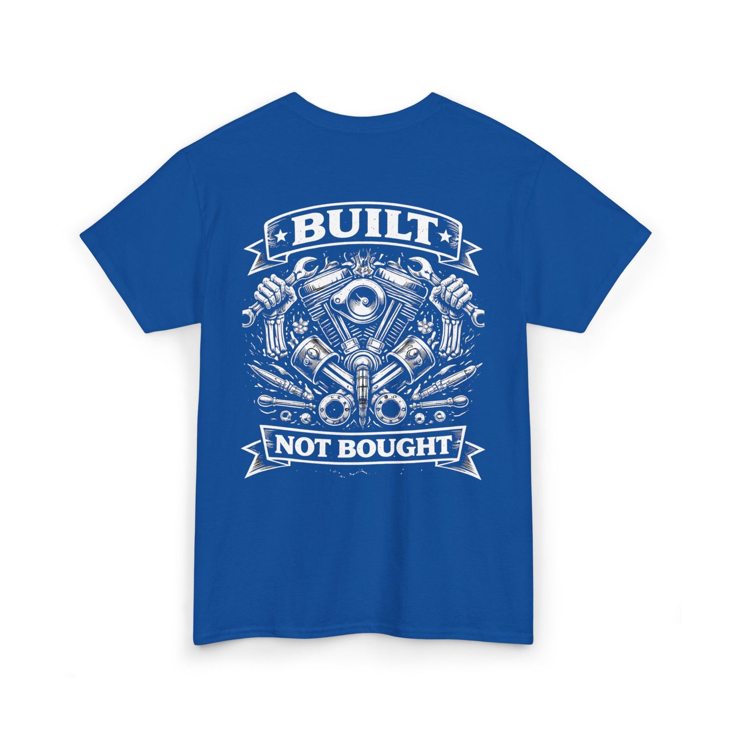 Built Not Bought Tee — Motorcycle Engine Mechanics Shirt