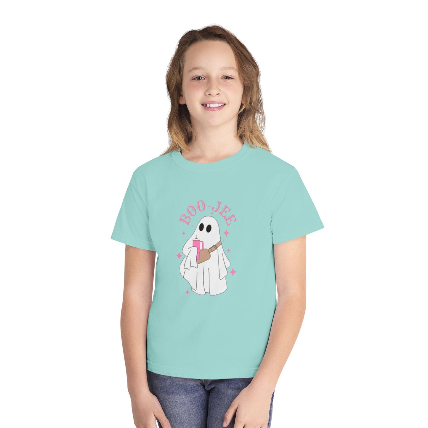 Boo Jee Ghost Youth Midweight Tee-Halloween Shirt