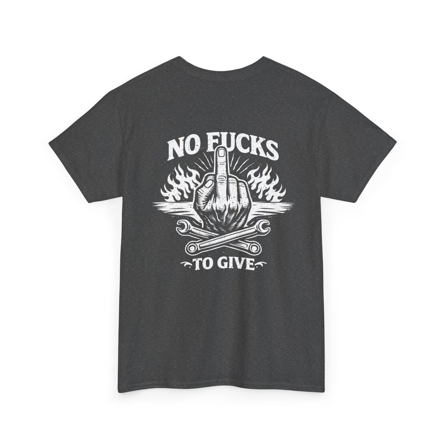 No Fucks To Give T-Shirt — Middle Finger Flame Graphic Tee