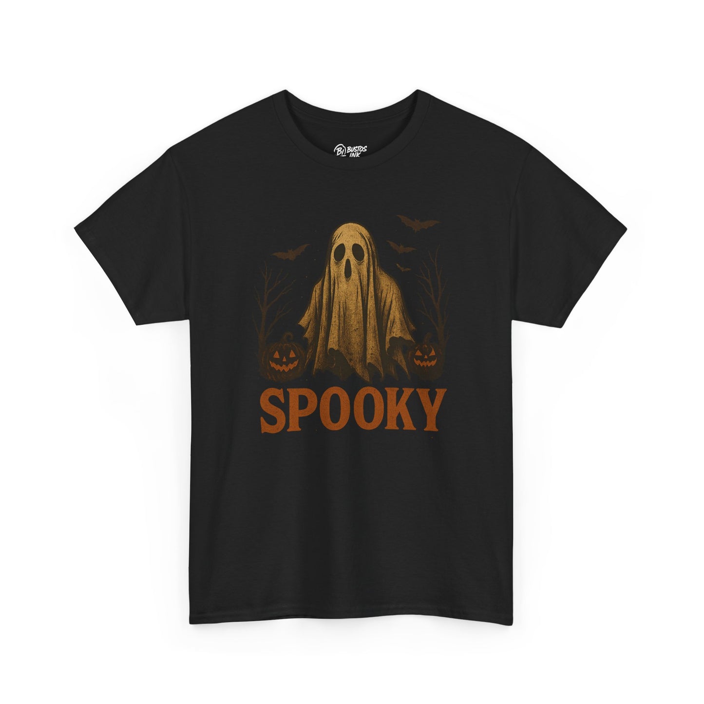 Spooky Ghost Unisex Heavy Cotton Tee, Halloween Shirt, Fall Fashion, Graphic Tee, Casual Wear, Costume Top
