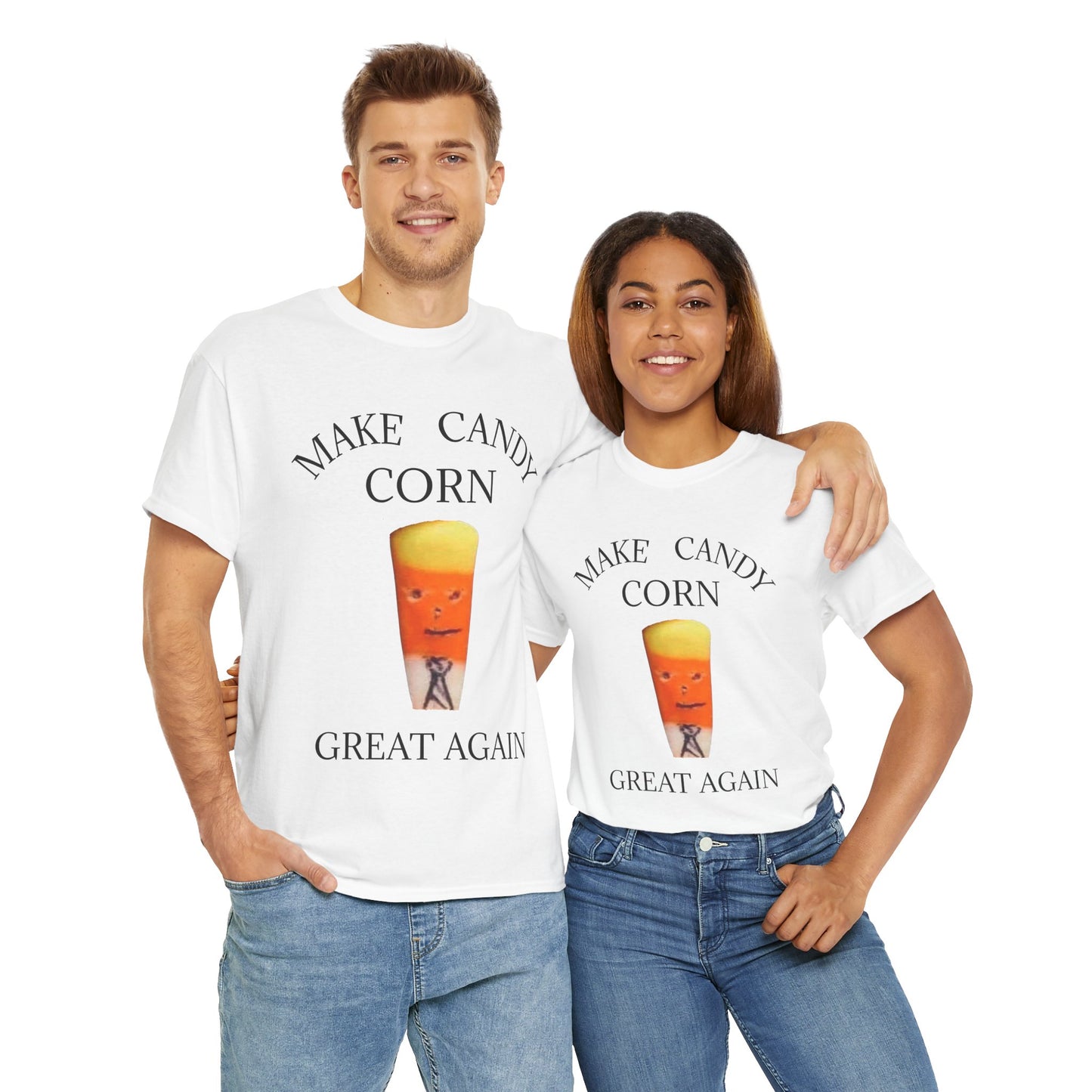 Halloween Tee, Funny Candy Corn Unisex Heavy Cotton T-Shirt