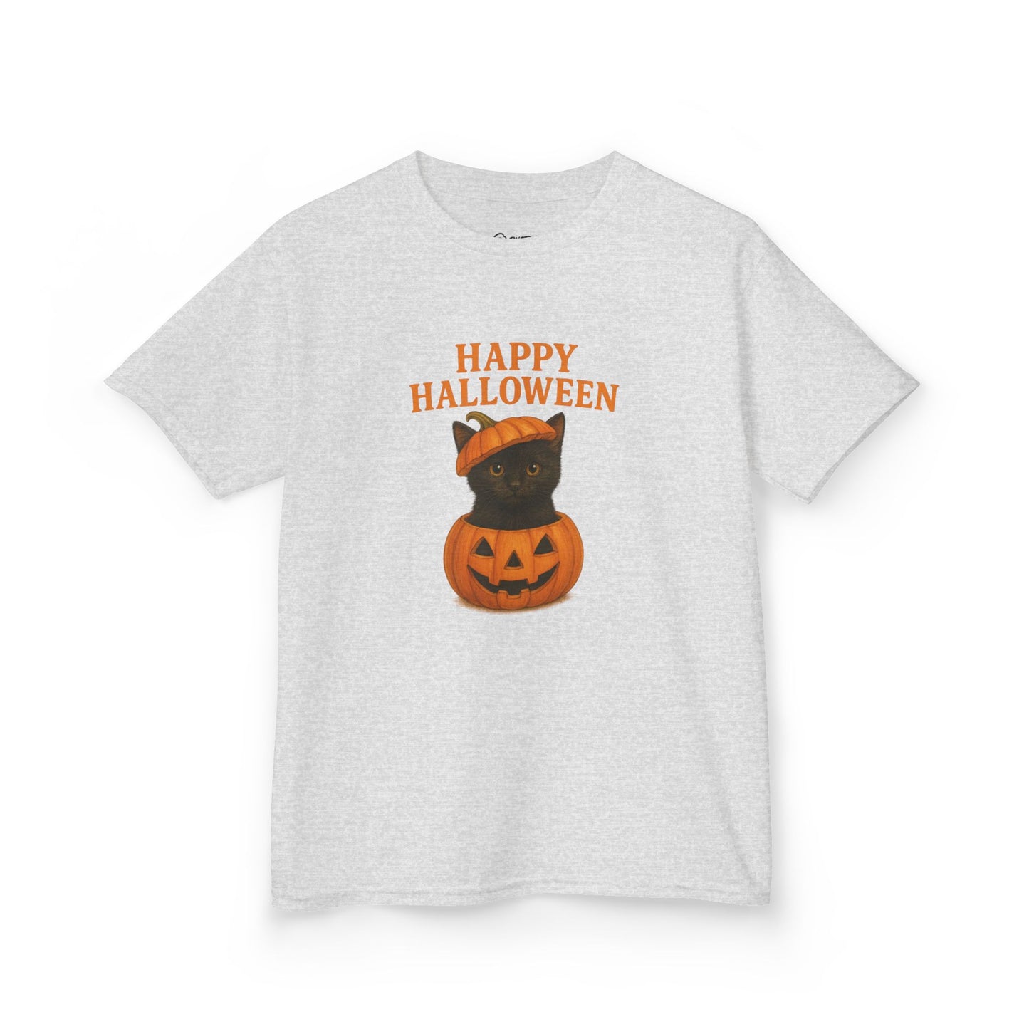 Halloween Kids Tee, Happy Halloween Shirt, Pumpkin Cat Design, Kids Halloween Costume, Fall Holiday Apparel