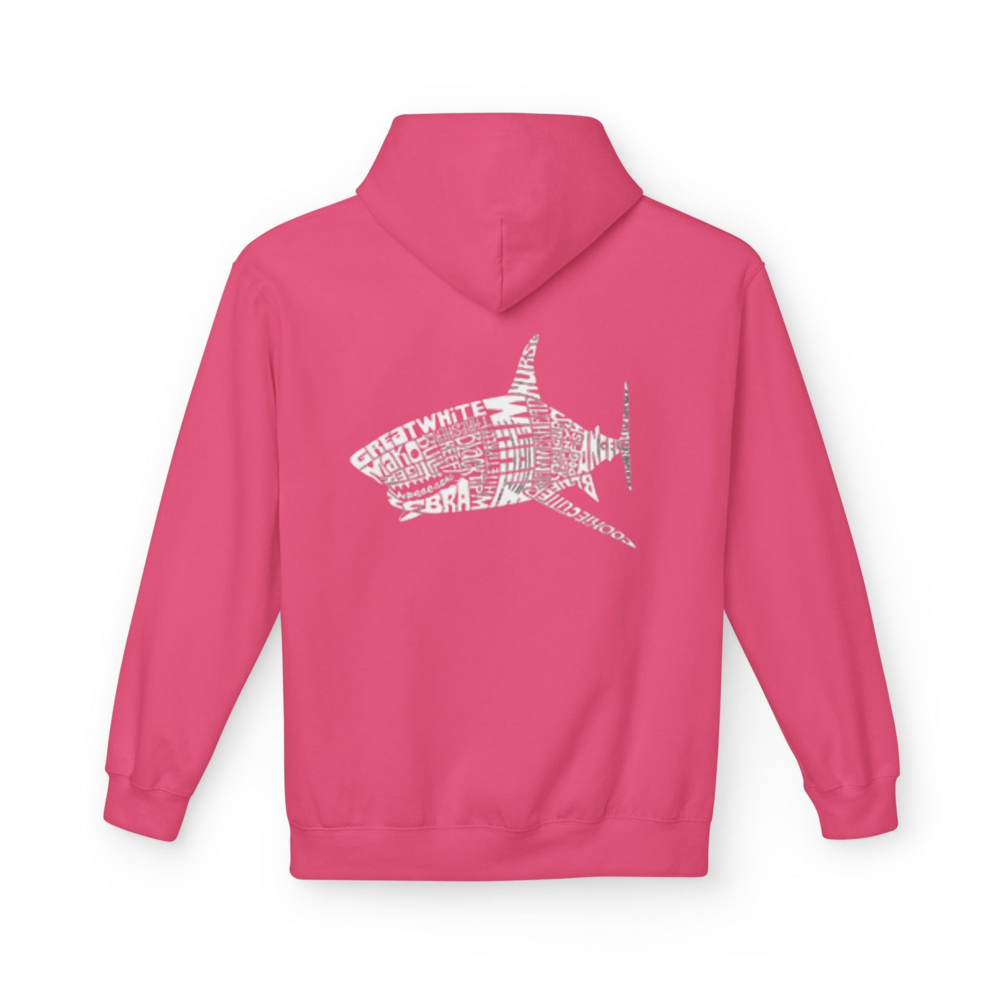 Shark Word Art Hoodie - Unisex Fleece Sweatshirt