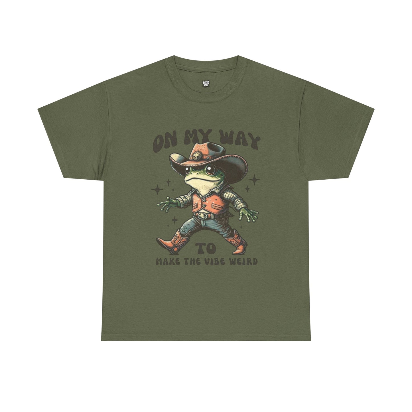 Playful Vibe Frog Tee | Unisex Heavy Cotton T-Shirt, Quirky Graphic Tee, Unique Gift, Casual Wear, Fun Humor Shirt
