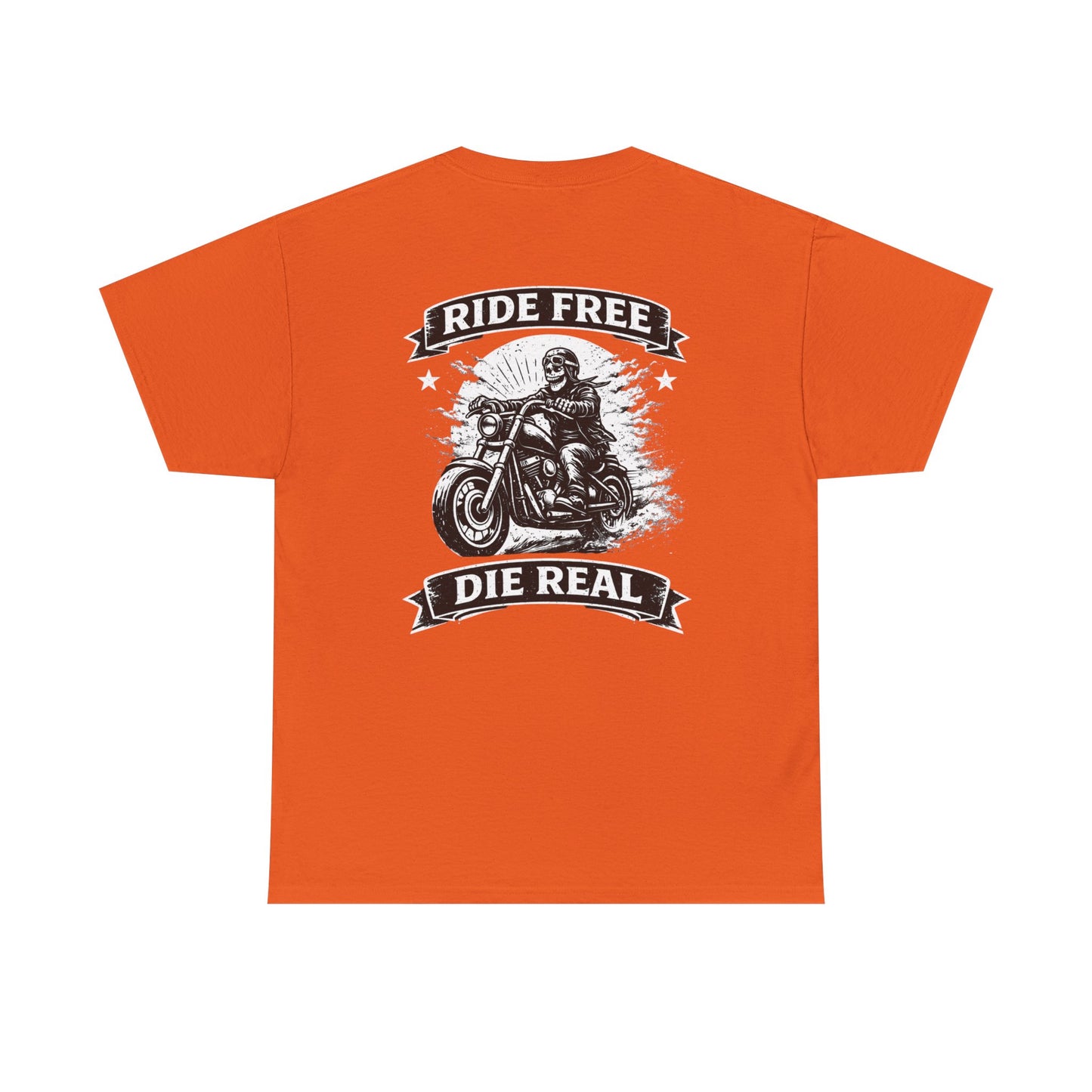 Ride Free Die Real Motorcycle Tee — Biker Vintage Skull Graphic T-Shirt