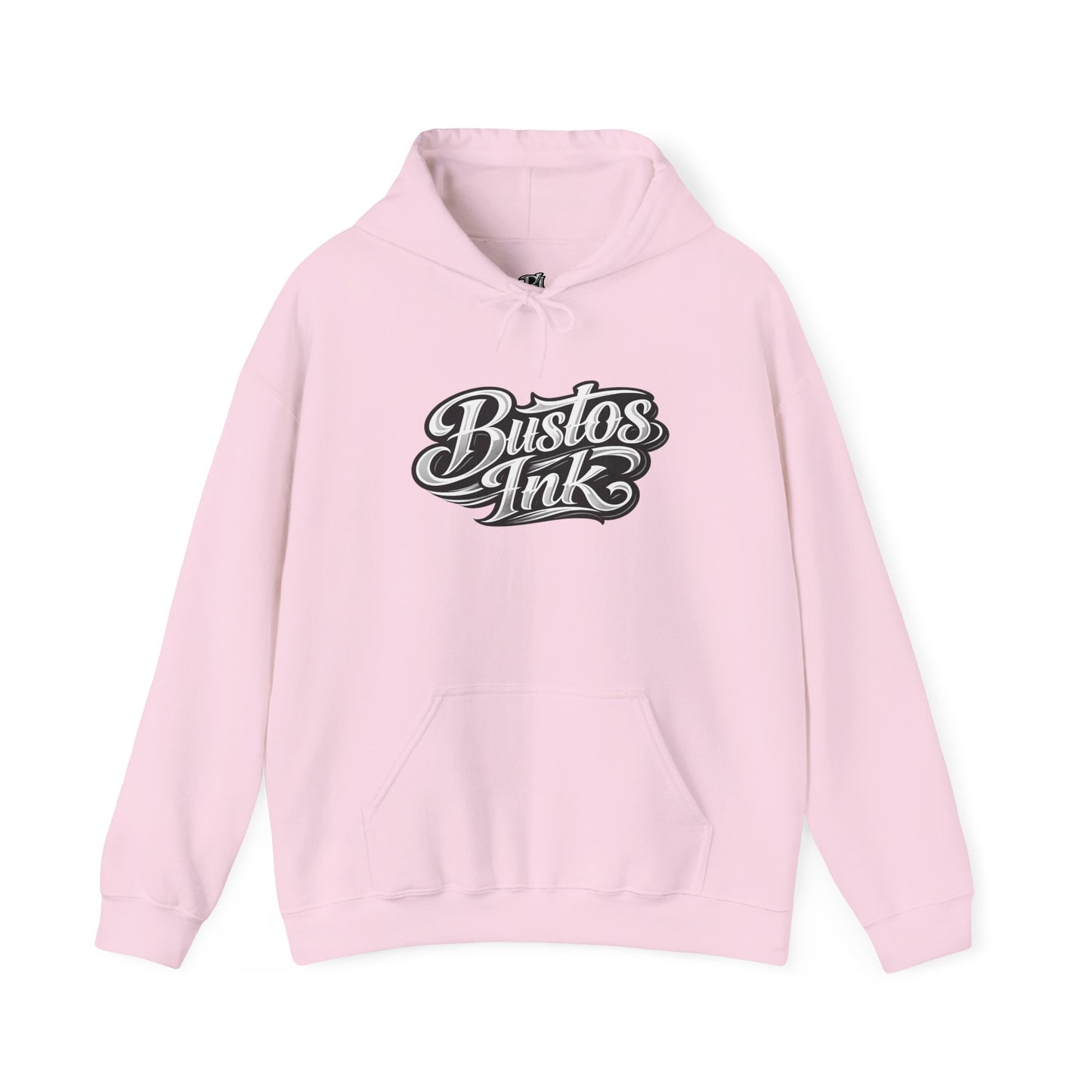 Bustos Ink Script Logo Hoodie — Graphic Streetwear Pullover