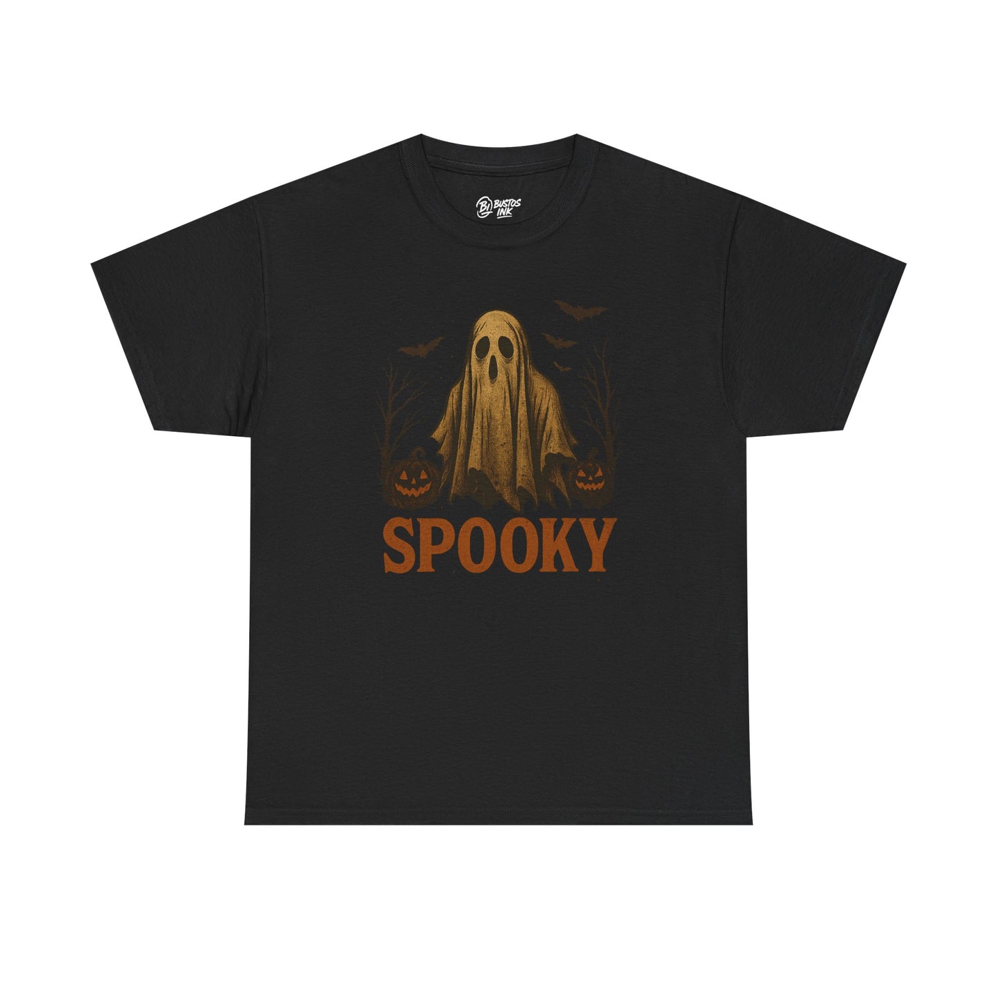 Spooky Ghost Unisex Heavy Cotton Tee, Halloween Shirt, Fall Fashion, Graphic Tee, Casual Wear, Costume Top