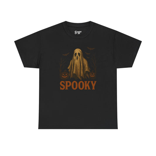 Spooky Ghost Unisex Heavy Cotton Tee, Halloween Shirt, Fall Fashion, Graphic Tee, Casual Wear, Costume Top