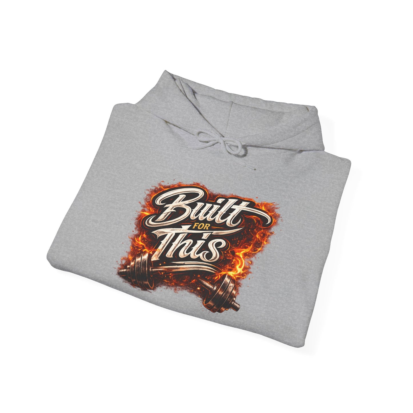 Built for This Hoodie — Fiery Hand-Lettered Graphic Hooded Sweatshirt
