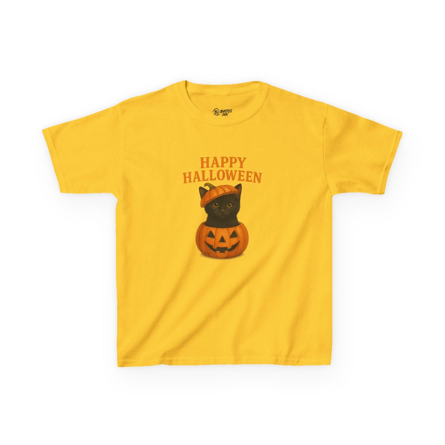 Halloween Kids Tee, Happy Halloween Shirt, Pumpkin Cat Design, Kids Halloween Costume, Fall Holiday Apparel
