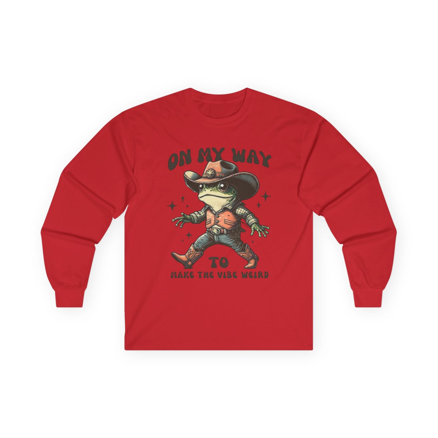 Playful Vibe Frog Tee | Unisex Heavy Cotton Long Sleeve T-Shirt