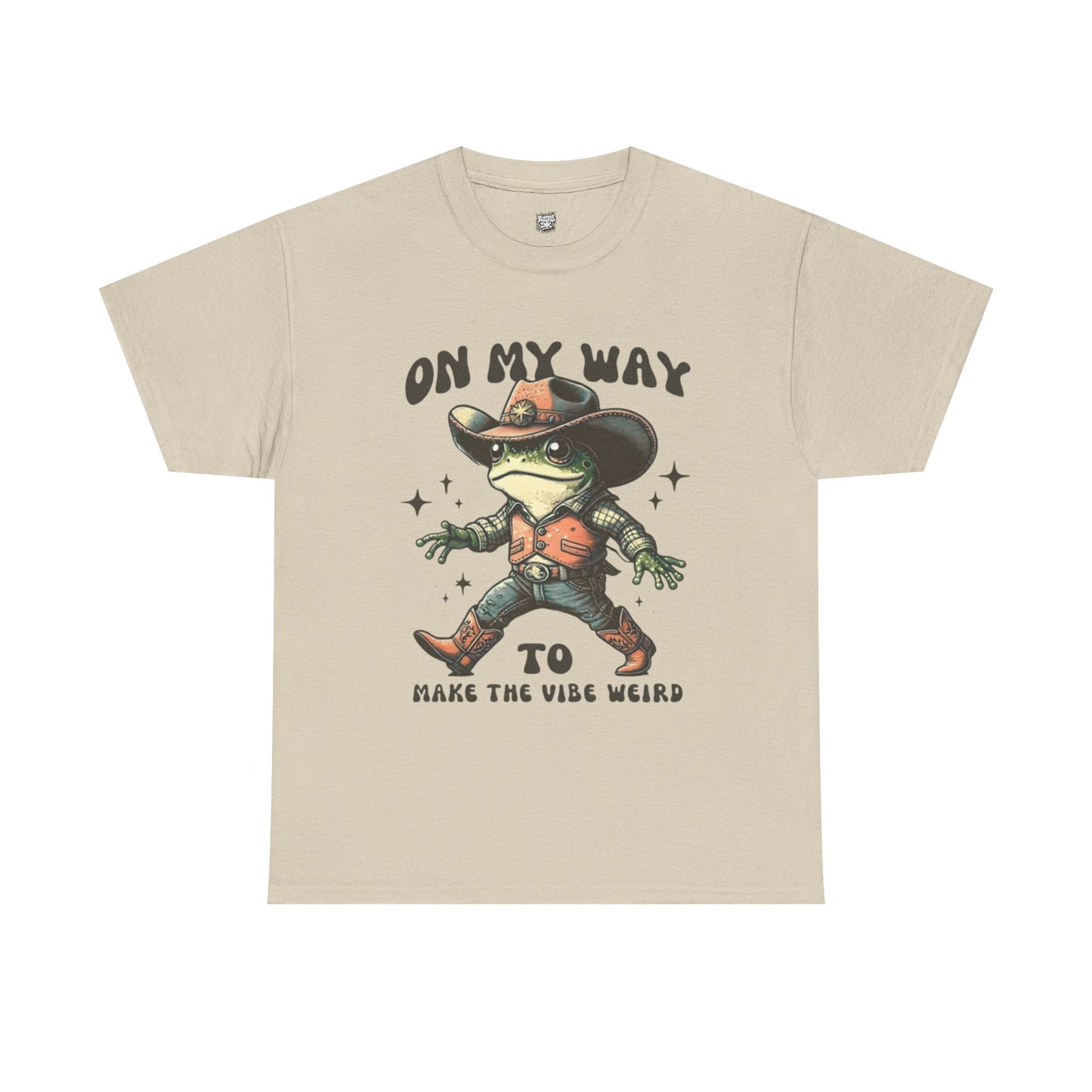 Playful Vibe Frog Tee | Unisex Heavy Cotton T-Shirt, Quirky Graphic Tee, Unique Gift, Casual Wear, Fun Humor Shirt