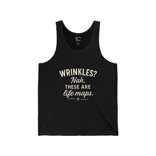 Life Maps Unisex Jersey Tank | Trendy Summer Top, Gift for Friends, Motivational Workout Shirt, Funny Quote Tee, Casual Summer Wear