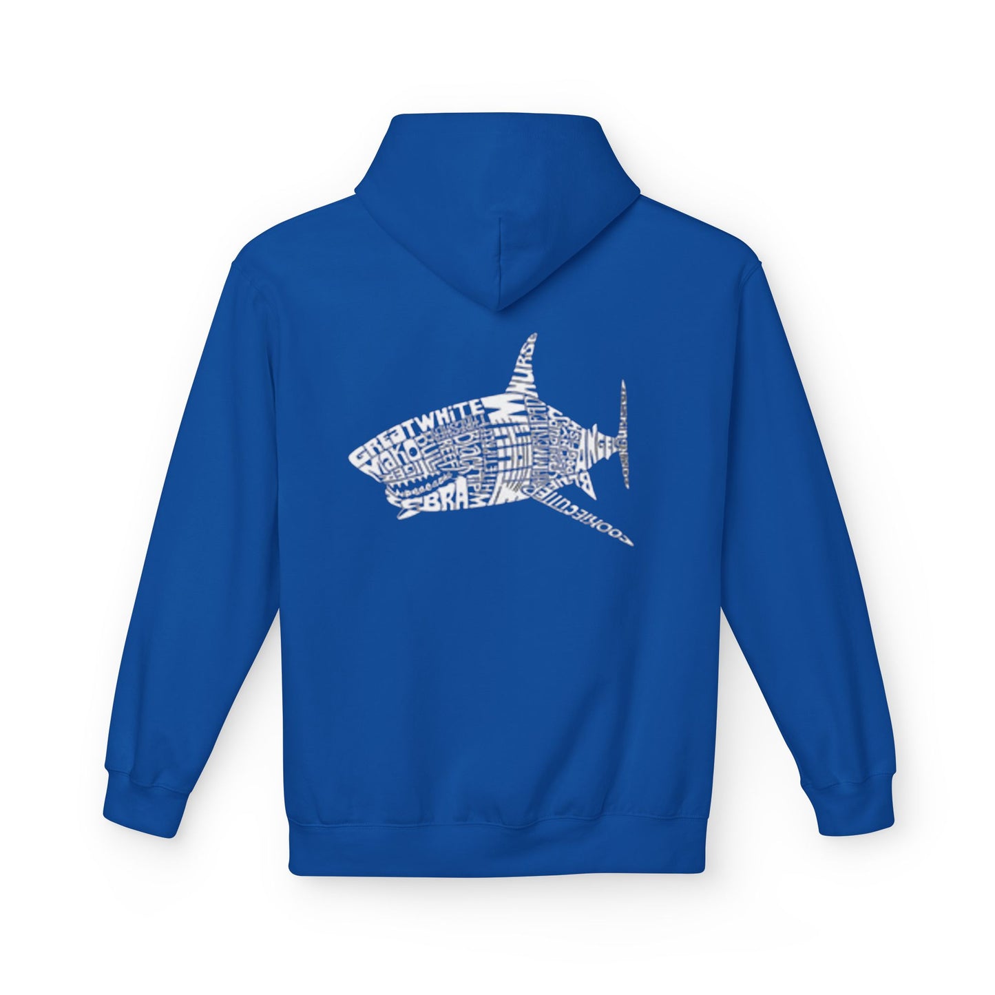 Shark Word Art Hoodie - Unisex Fleece Sweatshirt