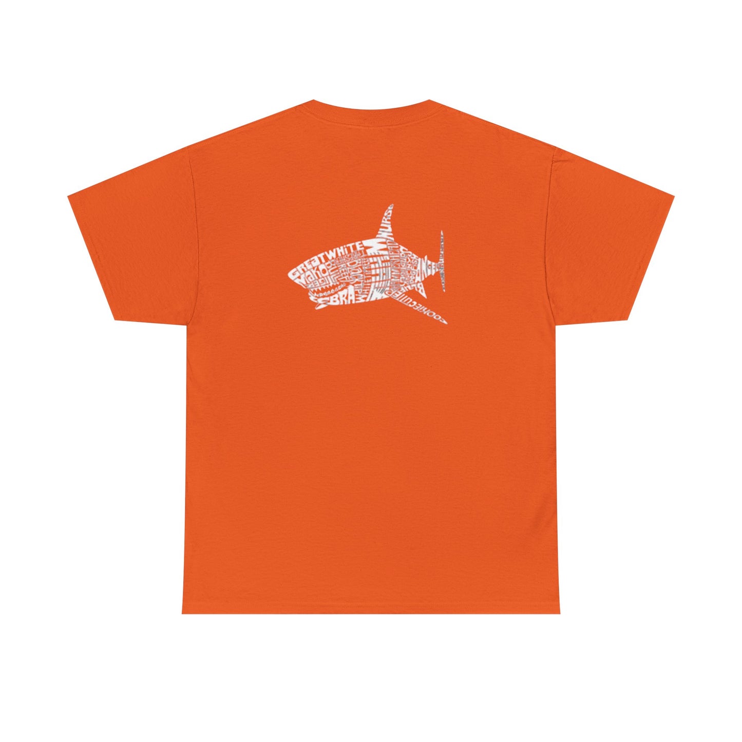 Shark Word Art Graphic Tee, Unisex Short Sleeve Cotton T-Shirt
